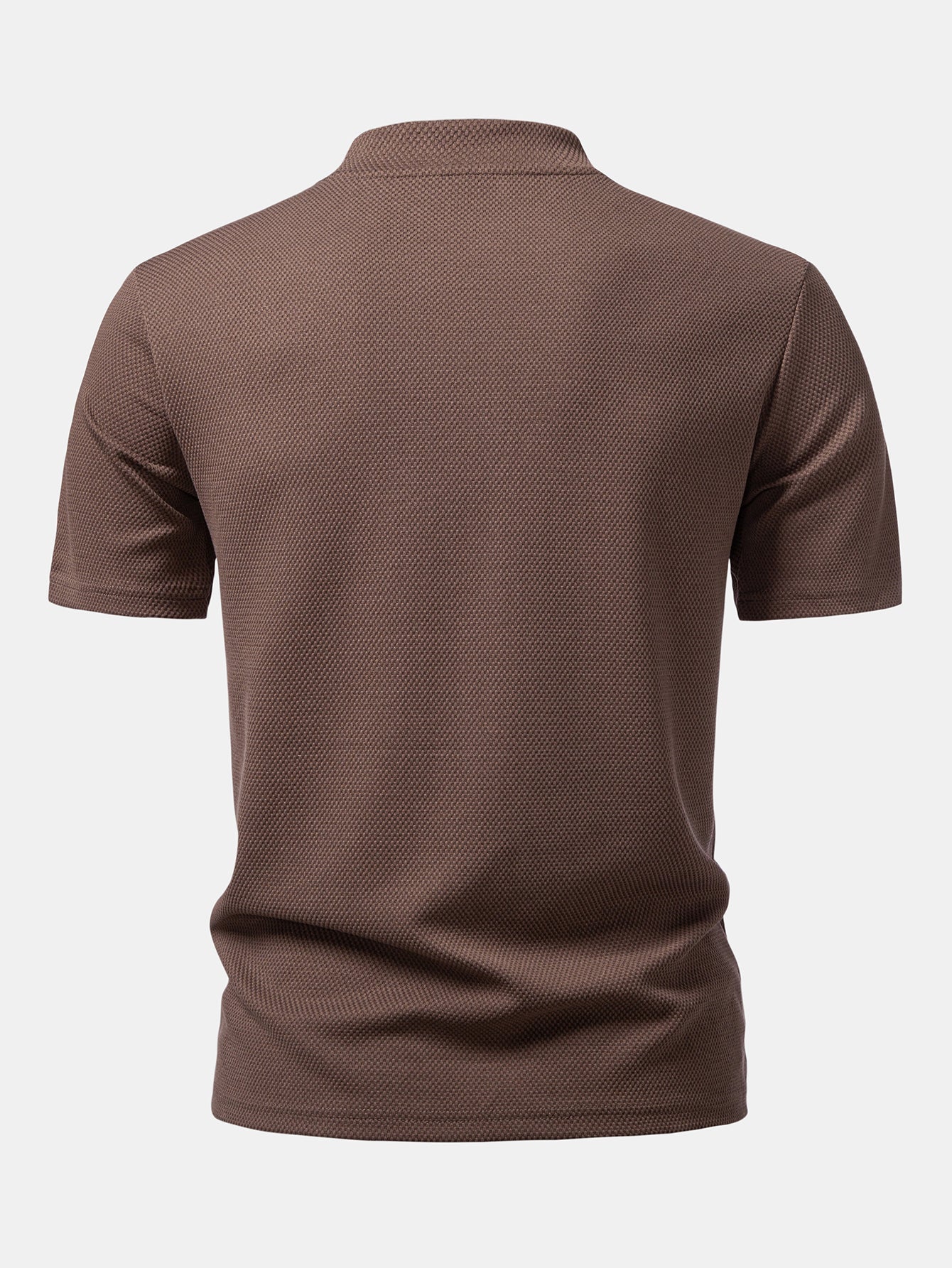 Textured Mock Neck T-Shirt - Image 10