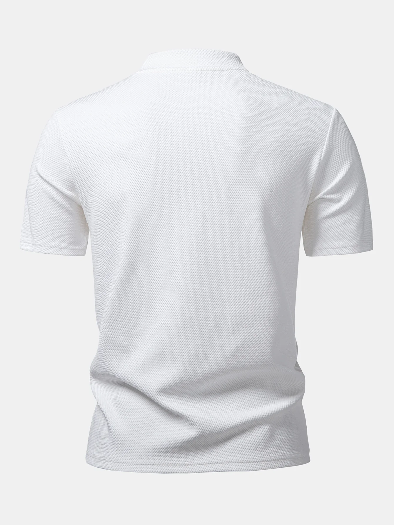 Textured Mock Neck T-Shirt - Image 4