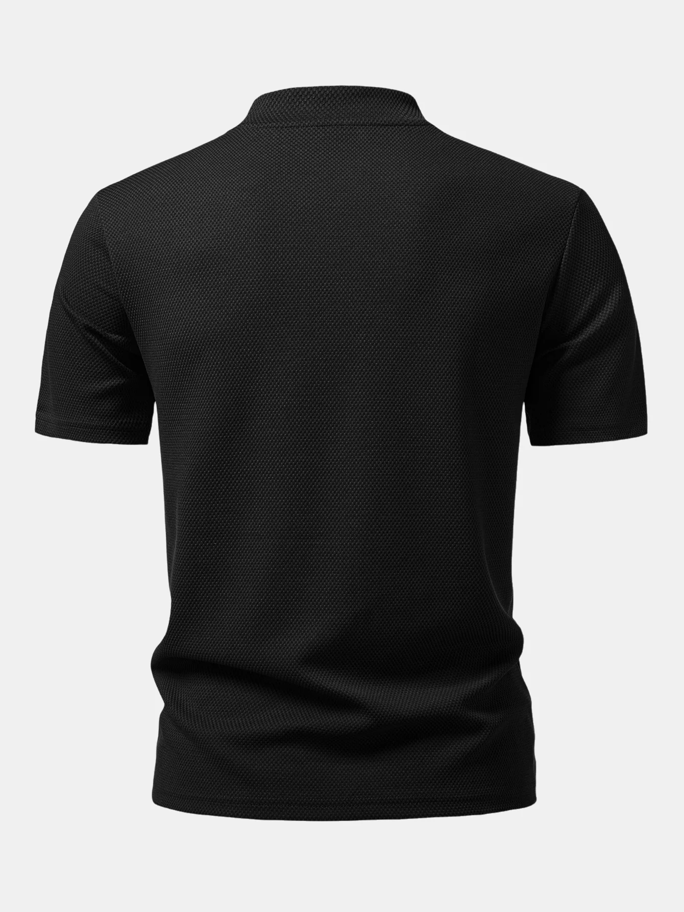 Textured Mock Neck T-Shirt - Image 6