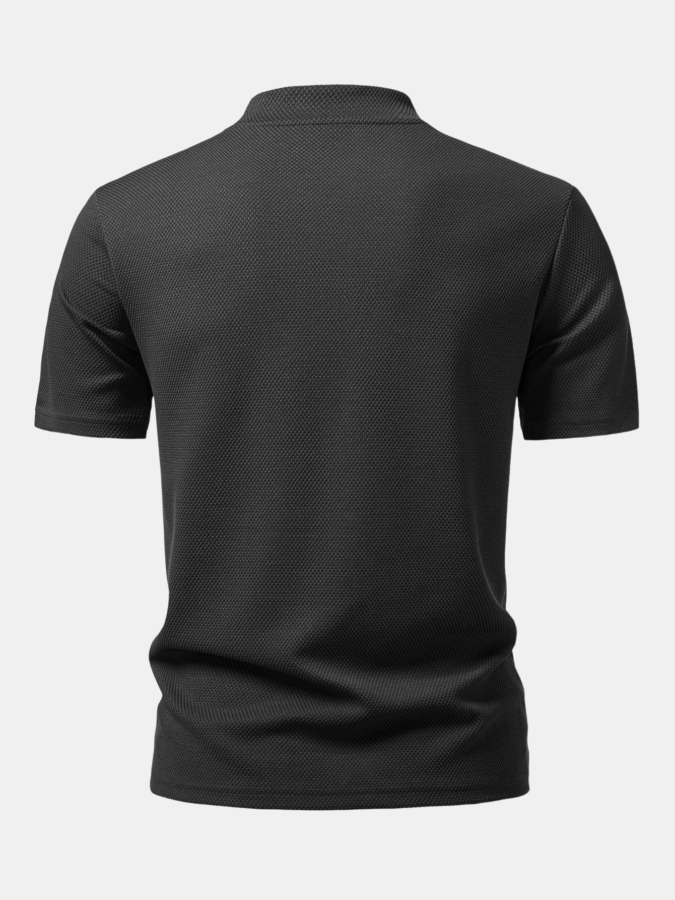 Textured Mock Neck T-Shirt - Image 8
