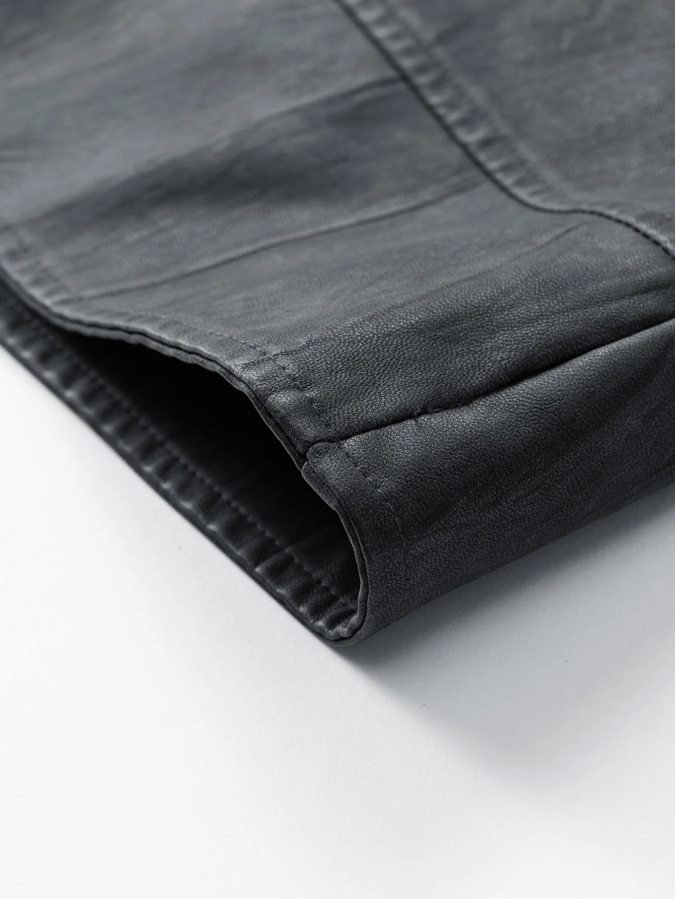 Textured PU Leather Jacket - Image 10