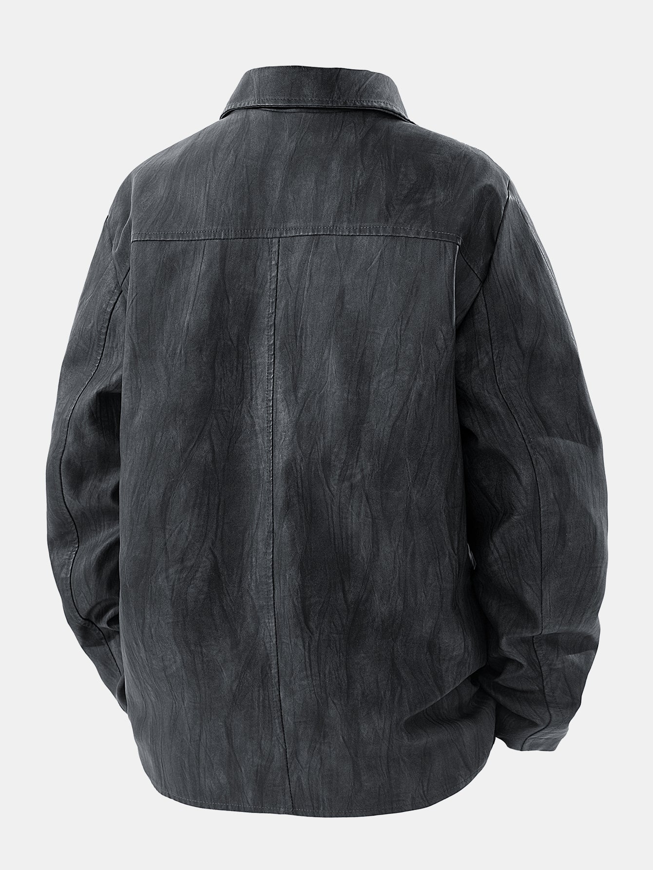 Textured PU Leather Jacket - Image 3