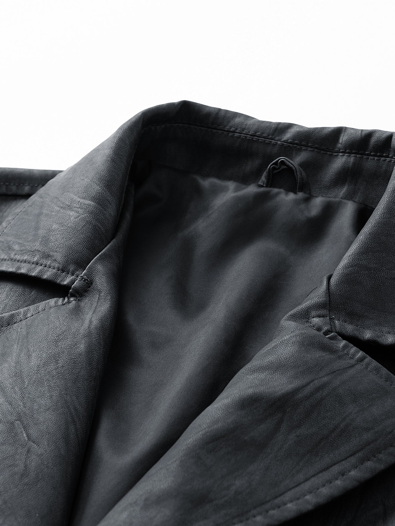 Textured PU Leather Jacket - Image 5