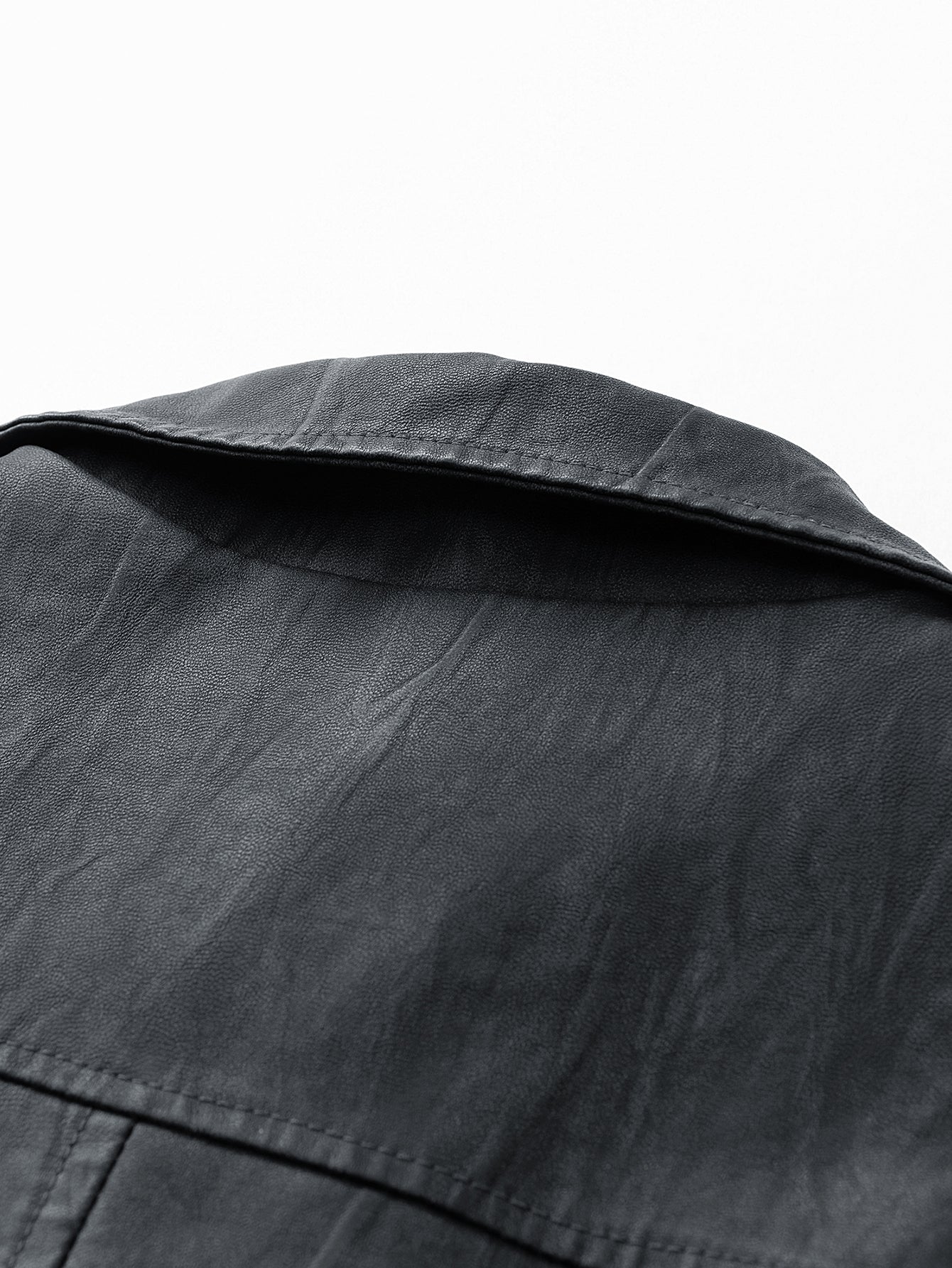 Textured PU Leather Jacket - Image 6