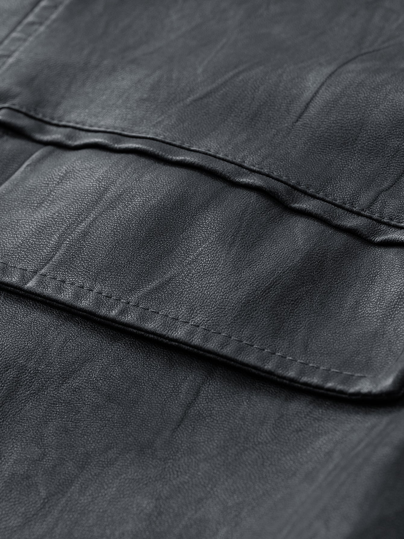 Textured PU Leather Jacket - Image 9