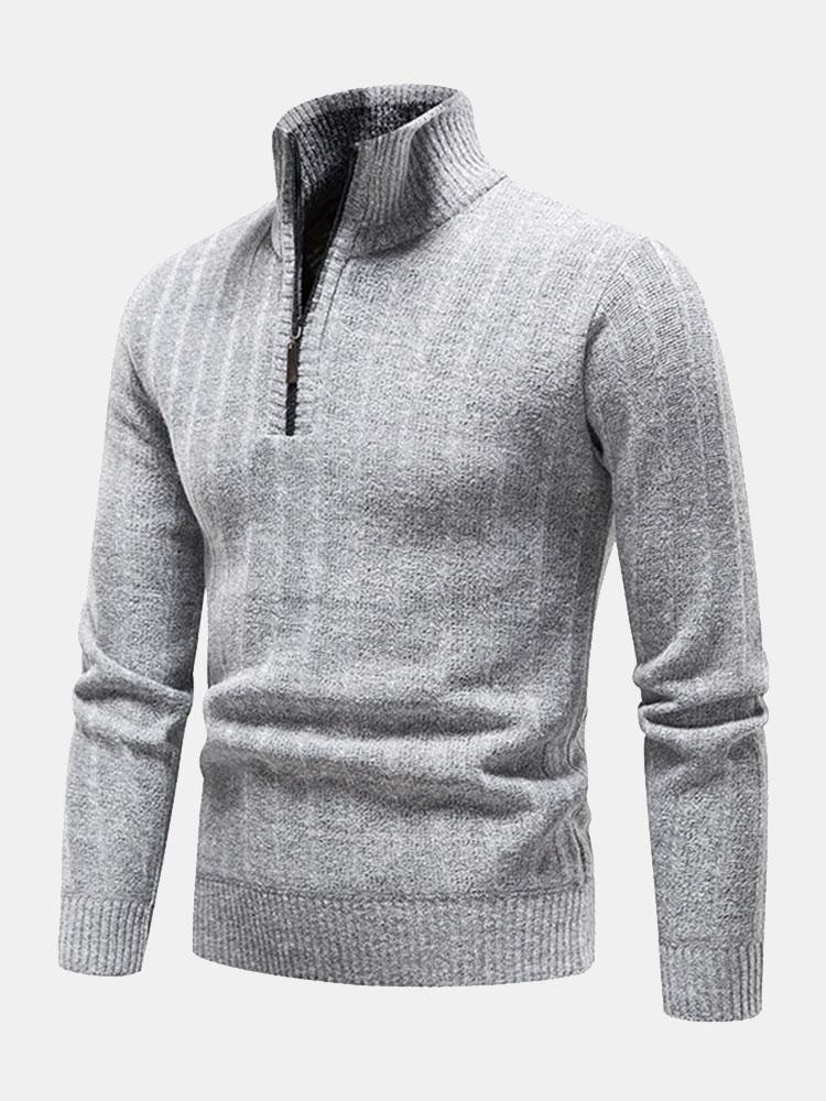 Strukturierter Viertelzip-Pullover
