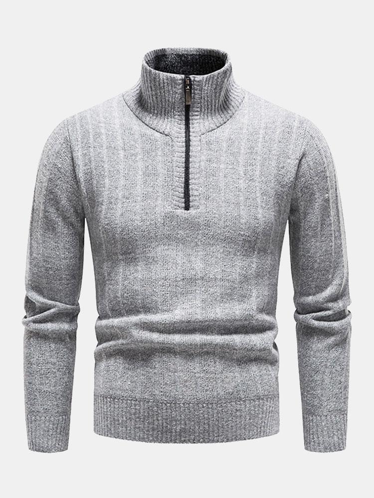 Strukturierter Viertelzip-Pullover - Image 2
