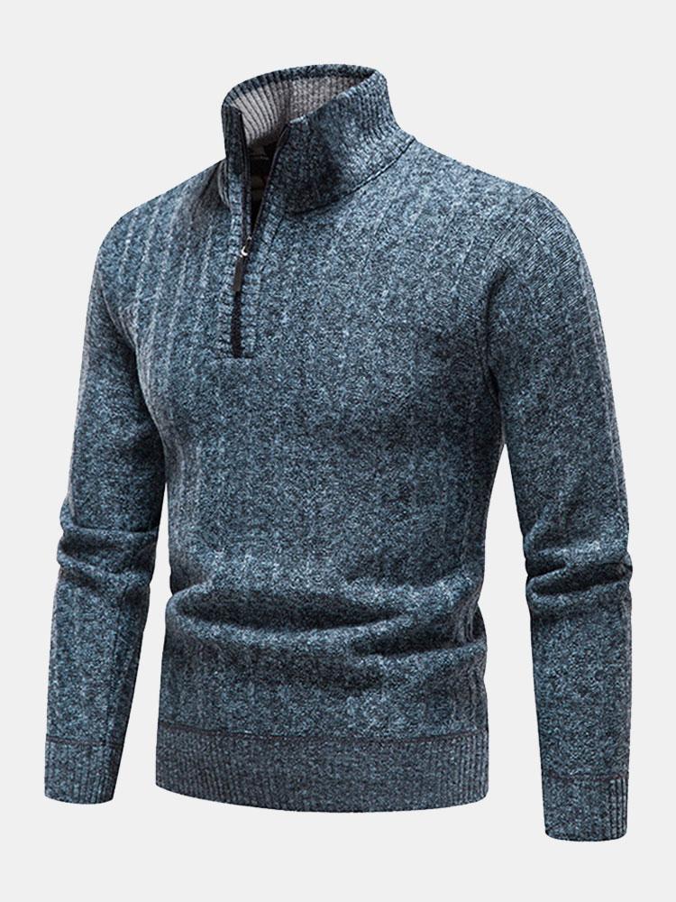 Strukturierter Viertelzip-Pullover - Image 6