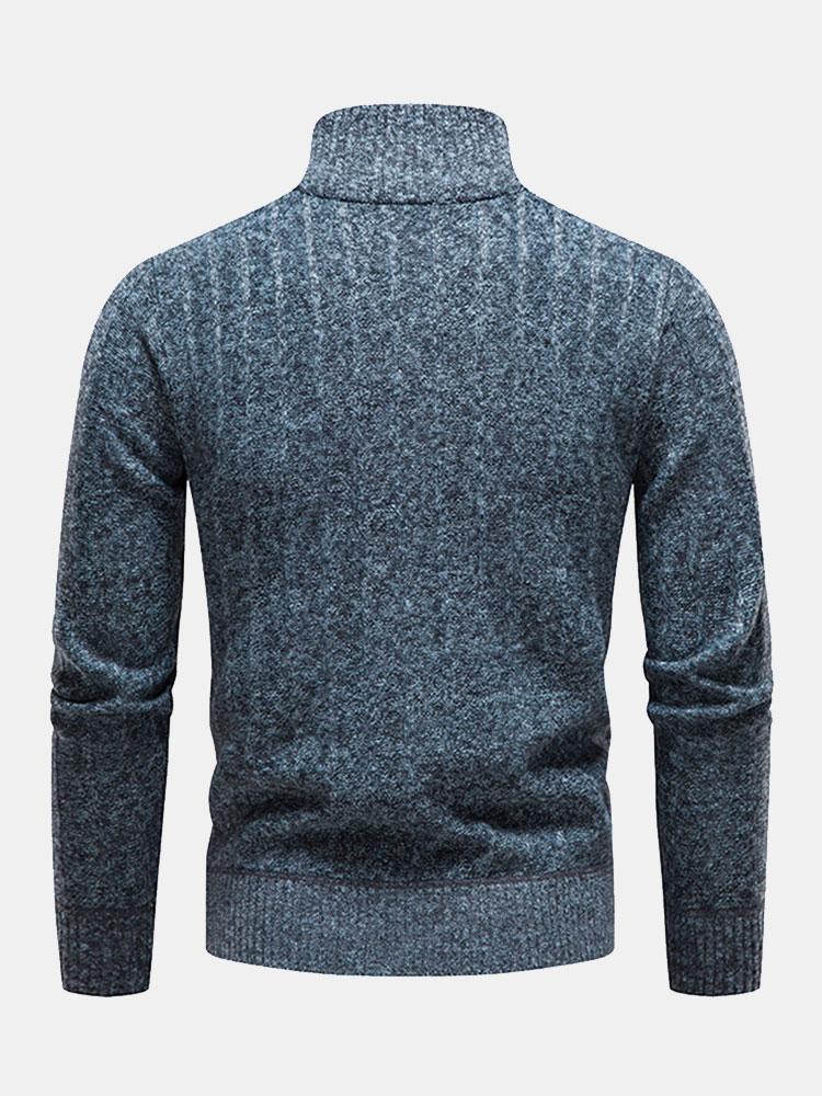 Strukturierter Viertelzip-Pullover - Image 7
