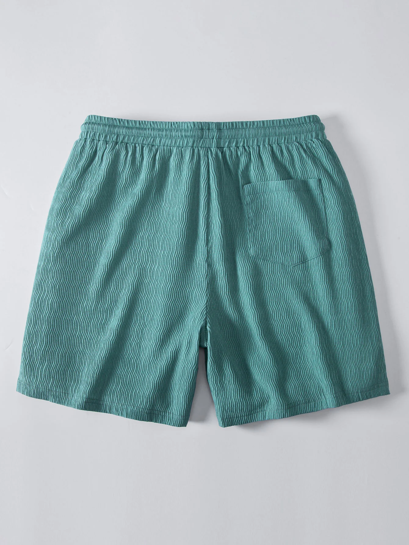 Textured Seersucker Short Sleeve Shirt & Drawstring 6“ Shorts Set - Image 11