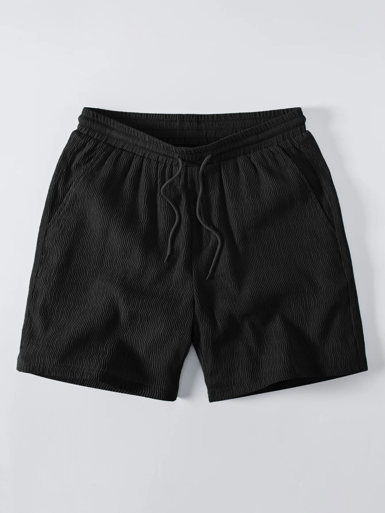 Textured Seersucker Short Sleeve Shirt & Drawstring 6“ Shorts Set - Image 14