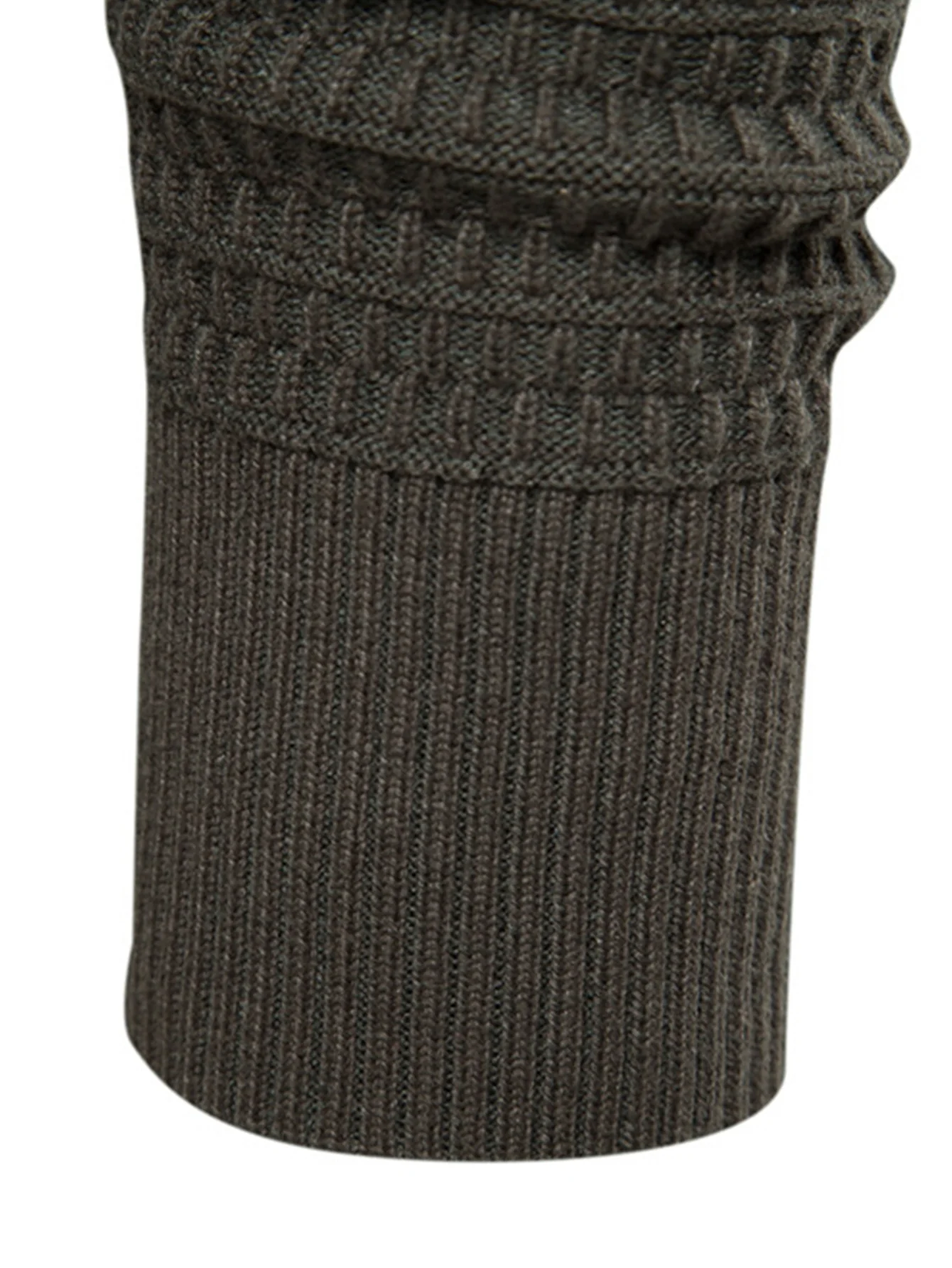 Strukturierter Stehkragen Pullover mit Knopfleiste - Image 11