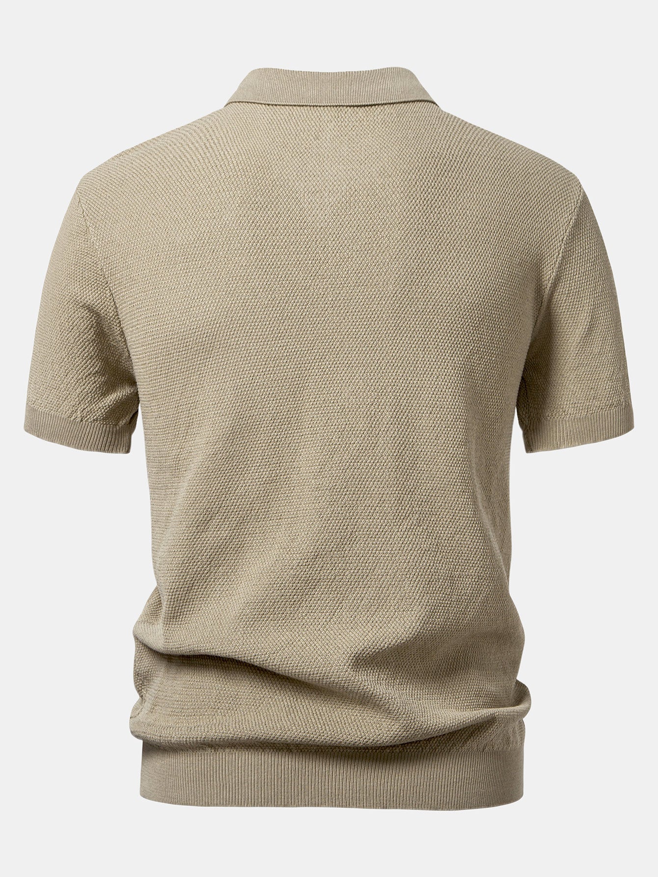 Strukturiertes Strick-Poloshirt mit Reißverschluss Poloshirts - Image 2