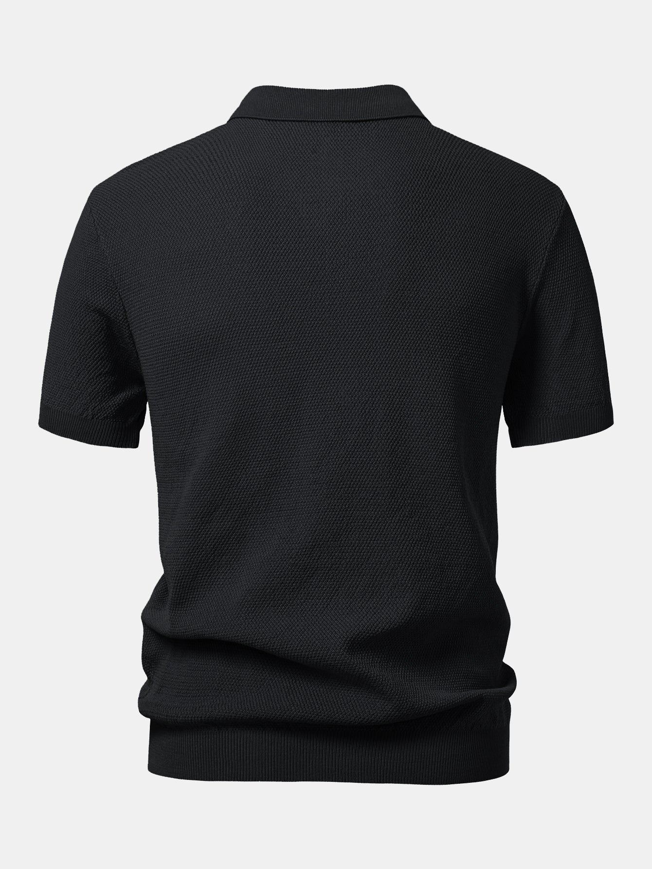 Strukturiertes Strick-Poloshirt mit Reißverschluss Poloshirts - Image 4