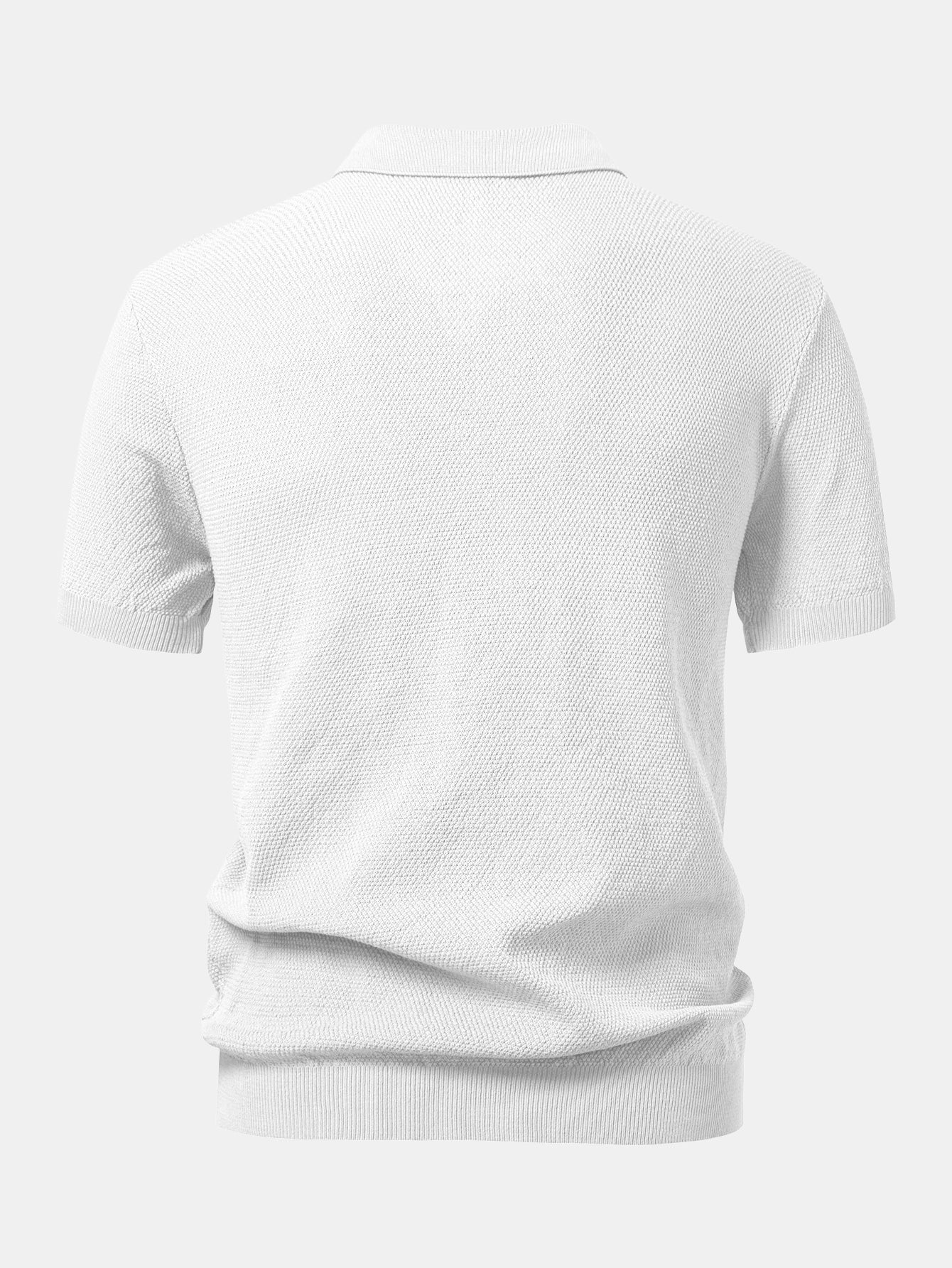 Strukturiertes Strick-Poloshirt mit Reißverschluss Poloshirts - Image 6