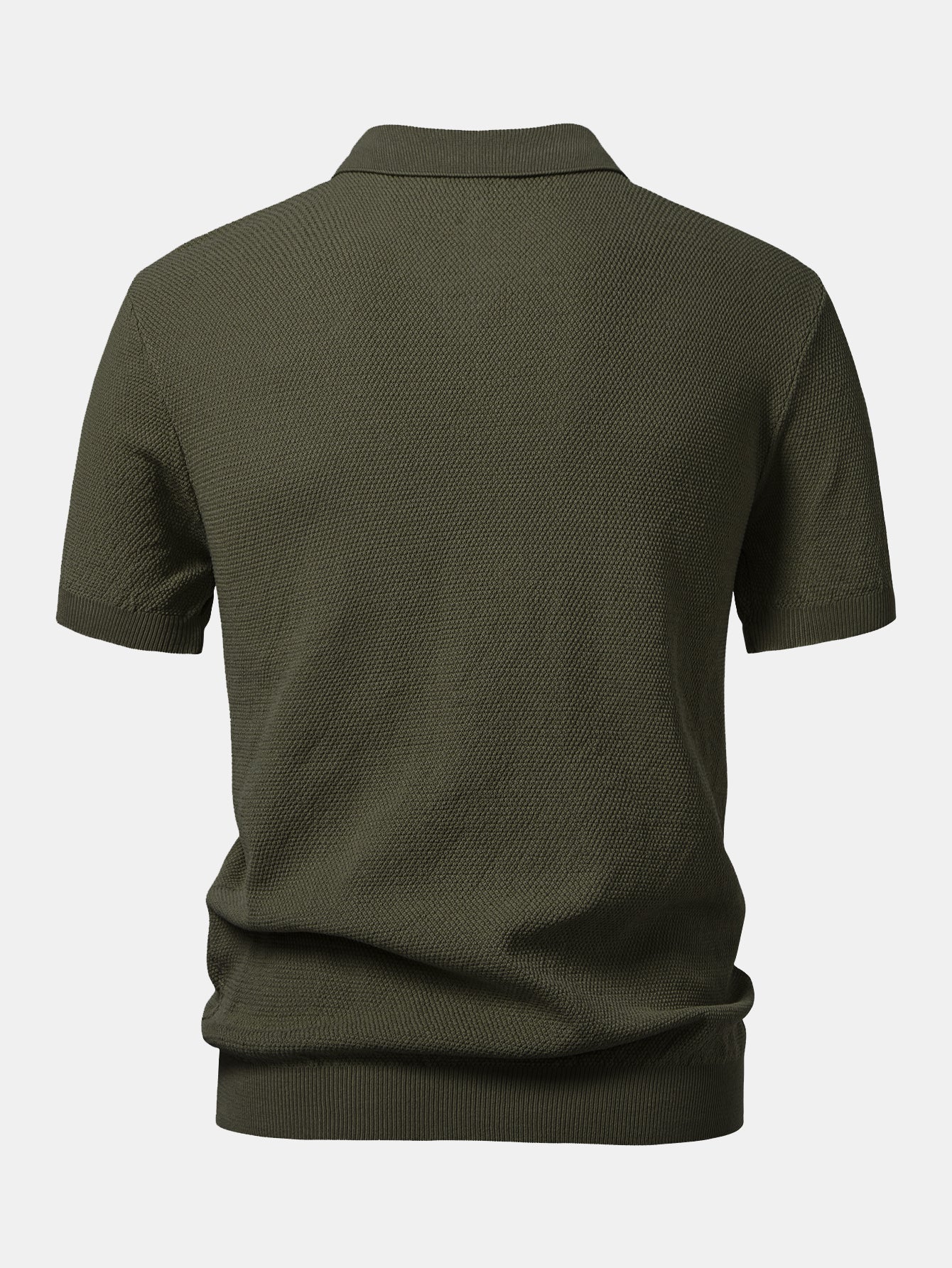 Strukturiertes Strick-Poloshirt mit Reißverschluss Poloshirts - Image 8