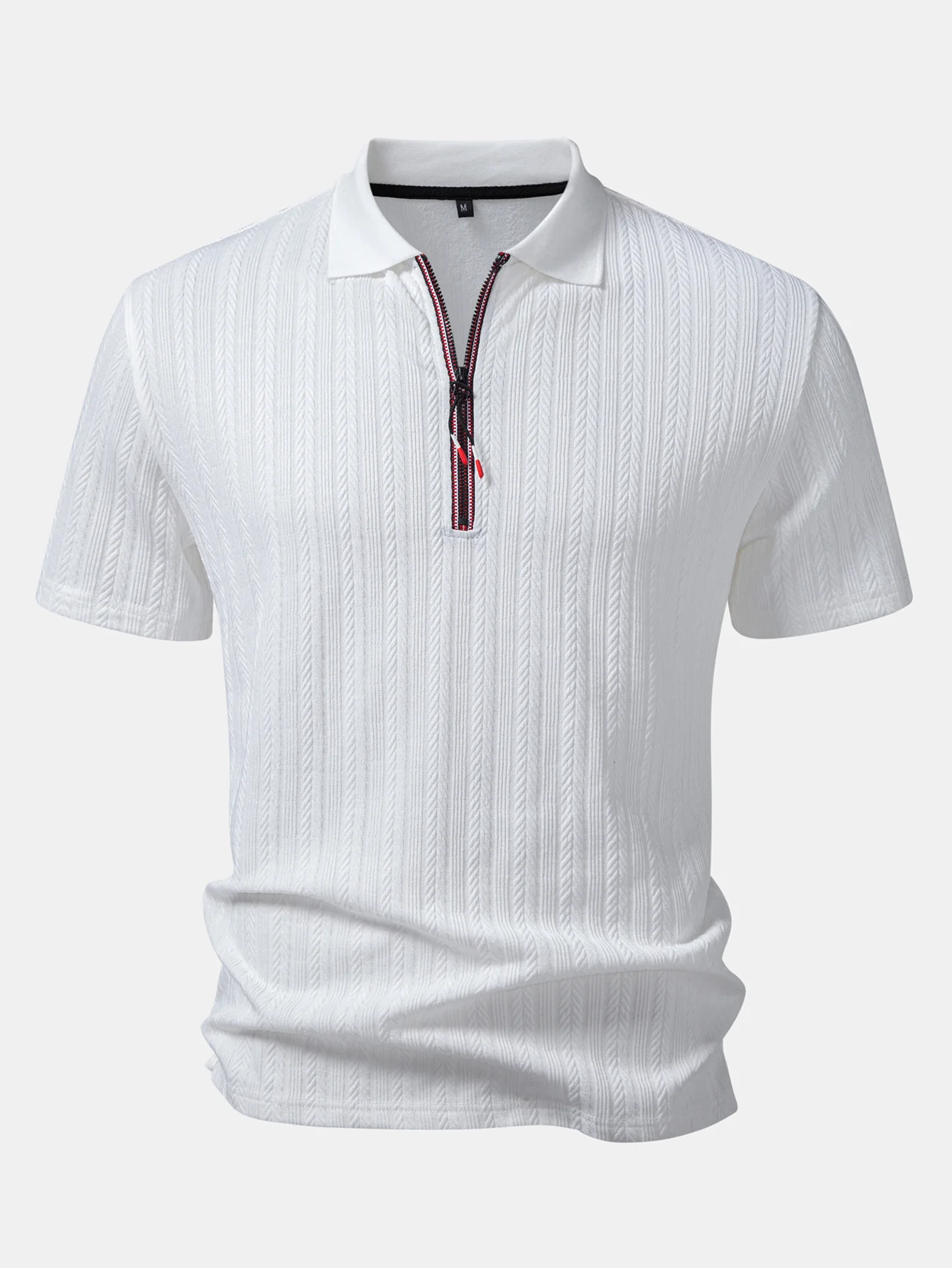 Textured Zipper Polo - Image 12