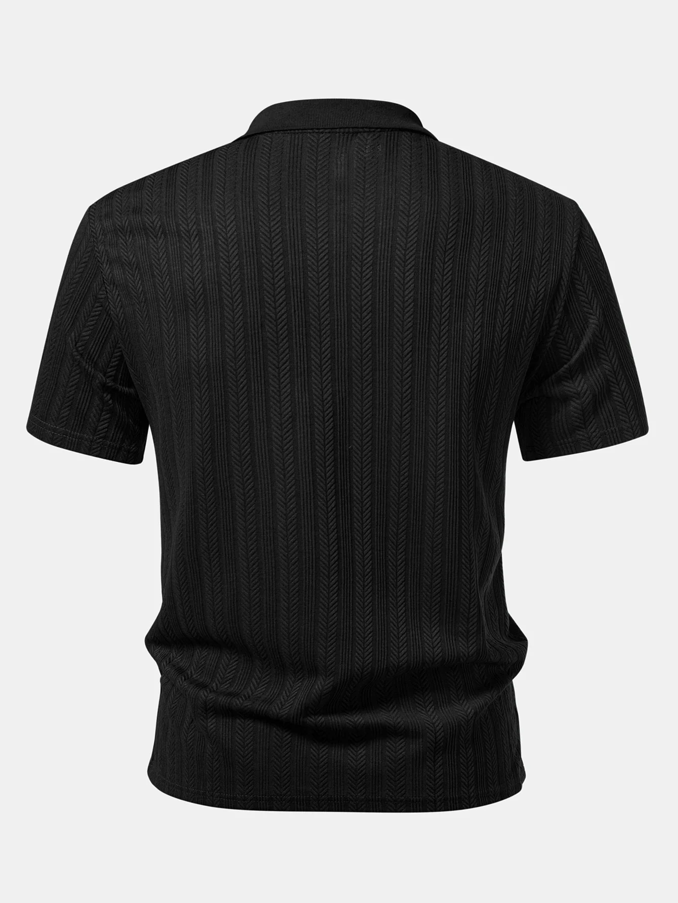Textured Zipper Polo - Image 4