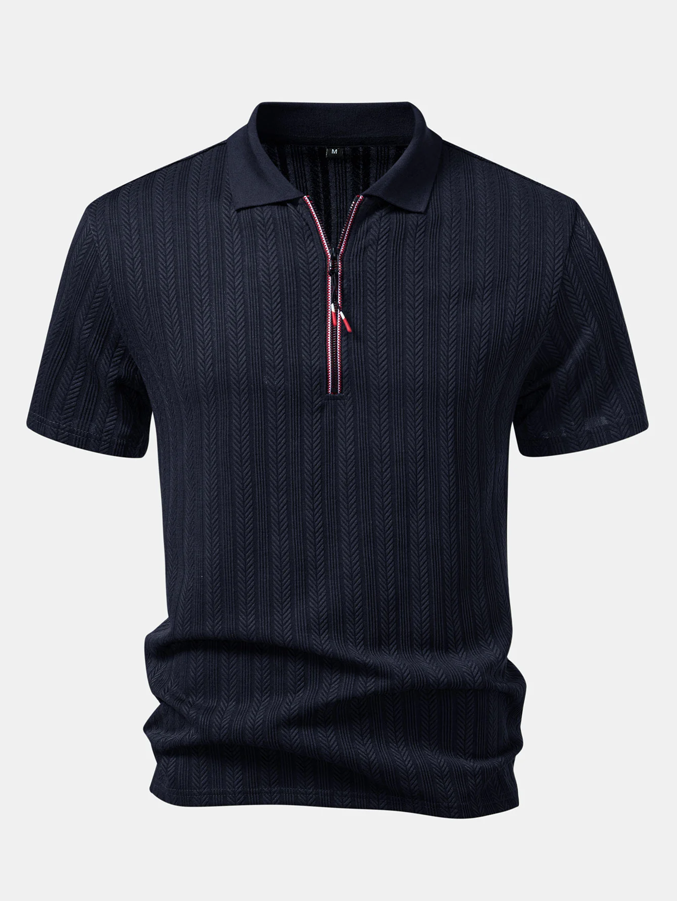 Textured Zipper Polo - Image 5