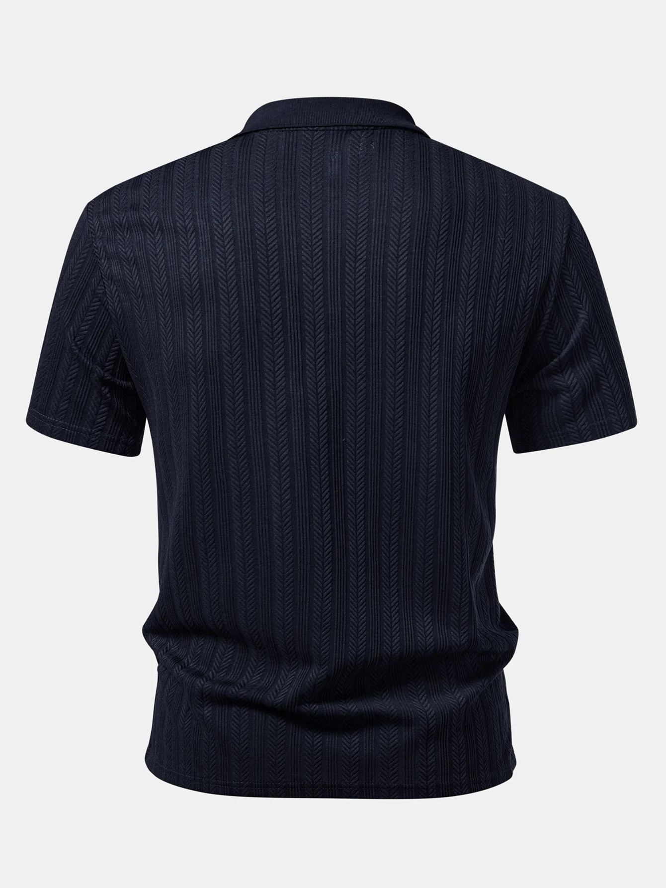 Textured Zipper Polo - Image 6