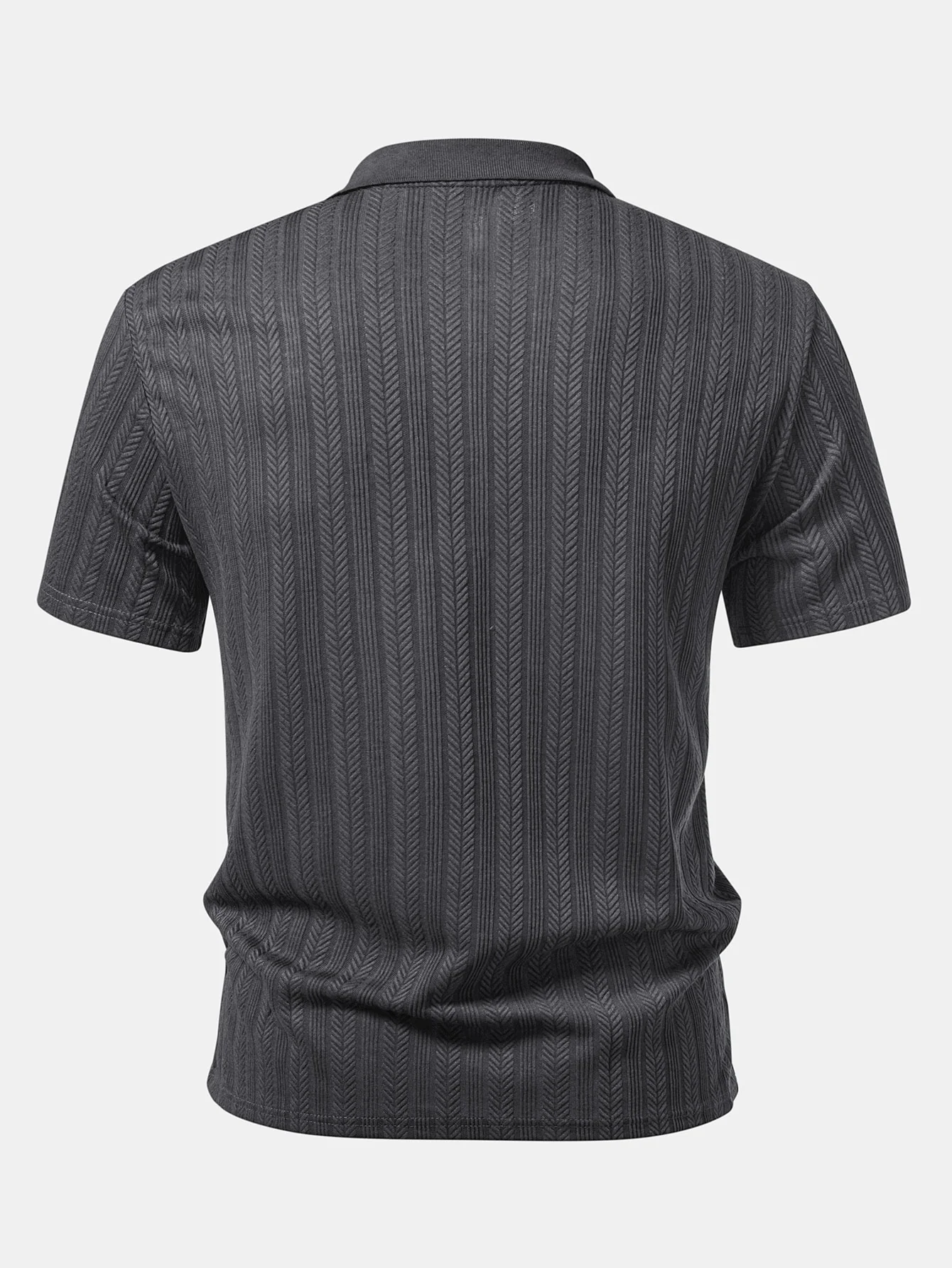 Textured Zipper Polo - Image 8