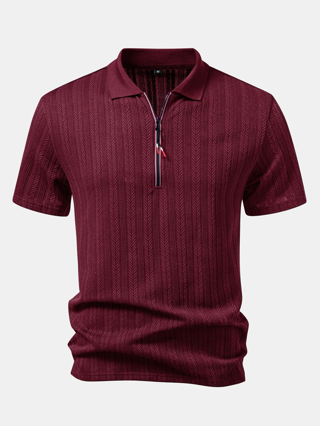 Textured Zipper Polo - Image 9