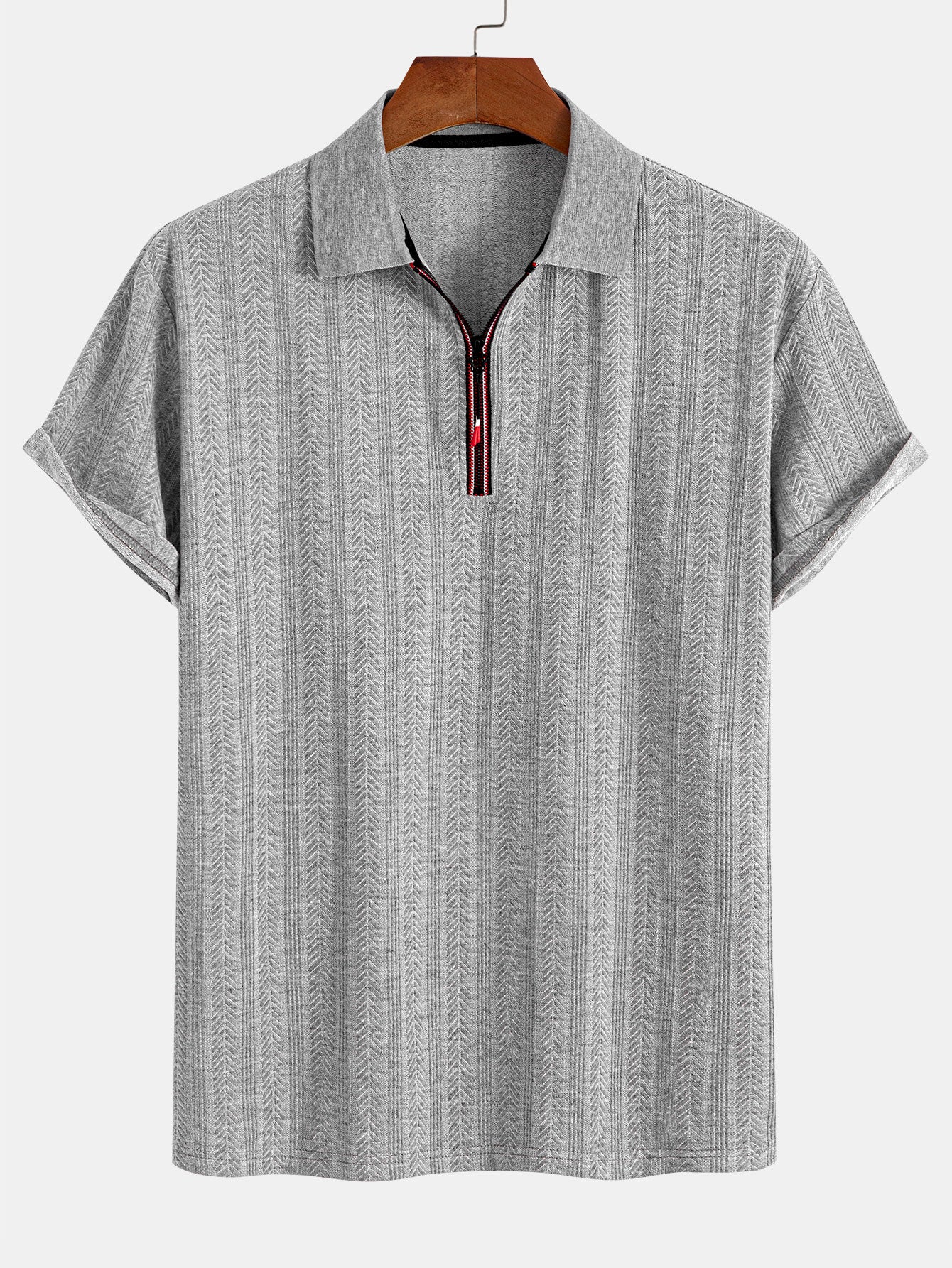 Texturiertes Reißverschluss-Polo - Image 11