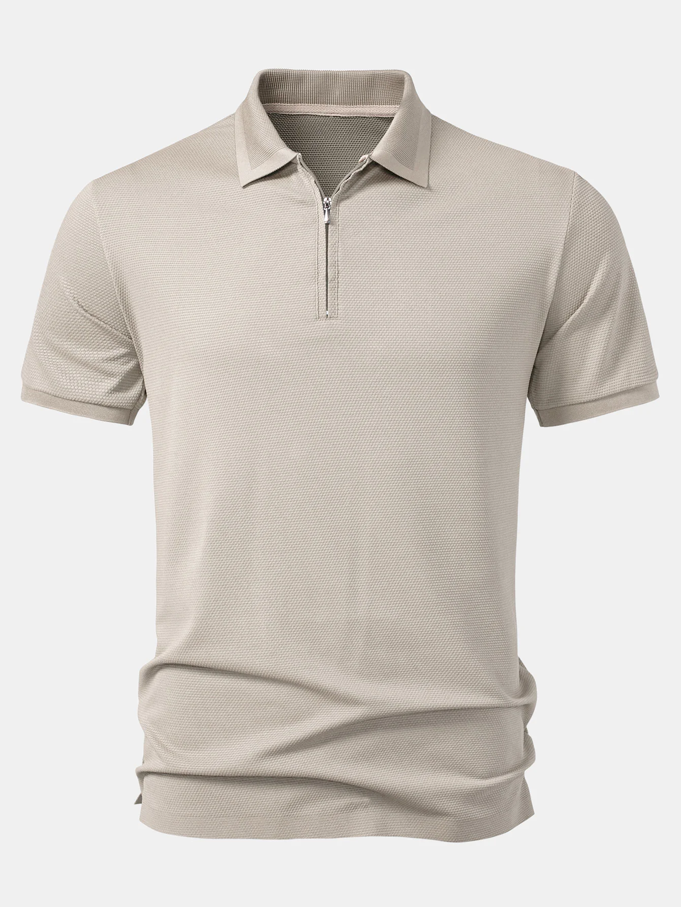 Pineapple Textured Zipper Polo - Image 3