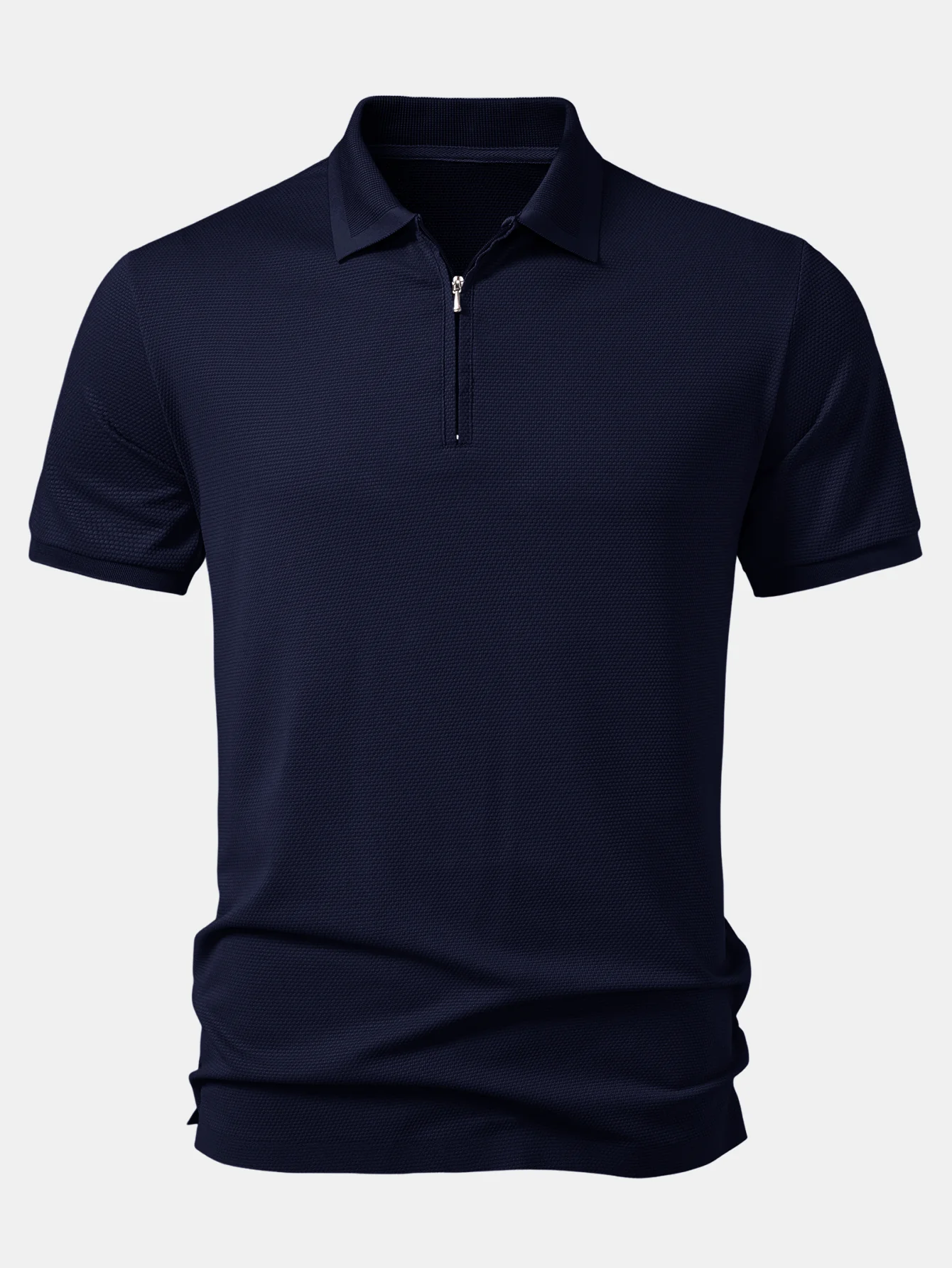 Pineapple Textured Zipper Polo - Image 5