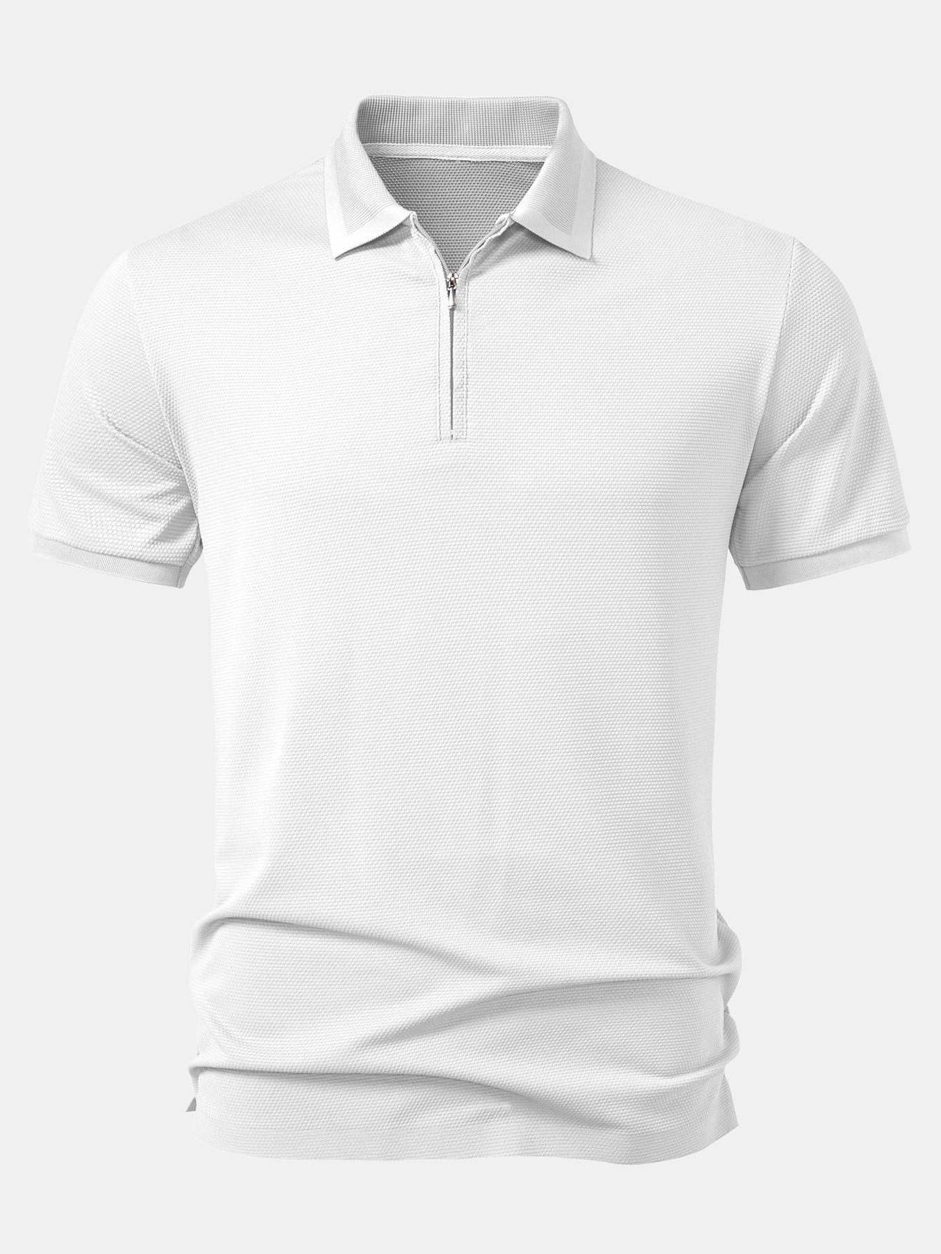 Pineapple Textured Zipper Polo - Image 7
