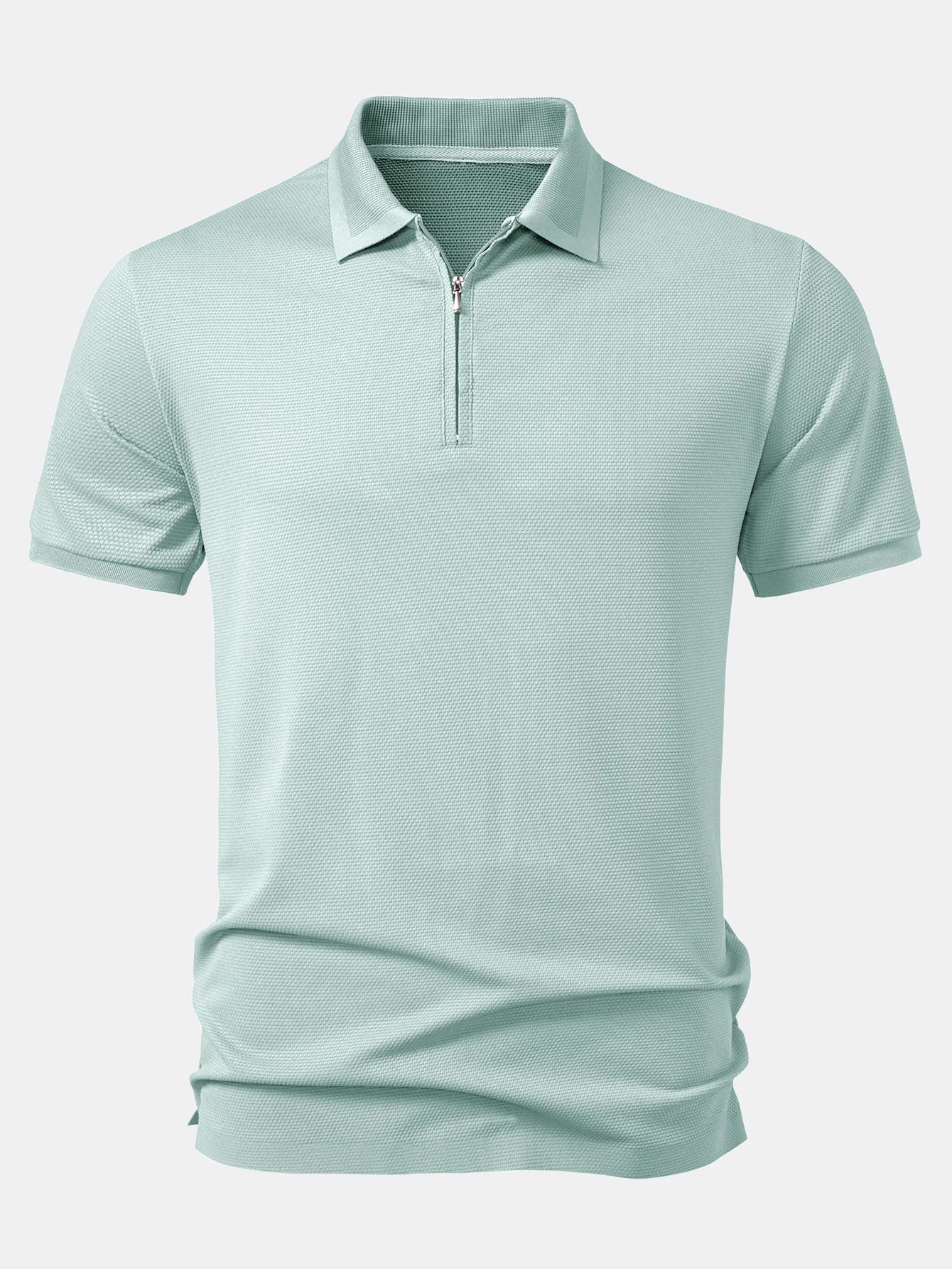 Pineapple Textured Zipper Polo - Image 8