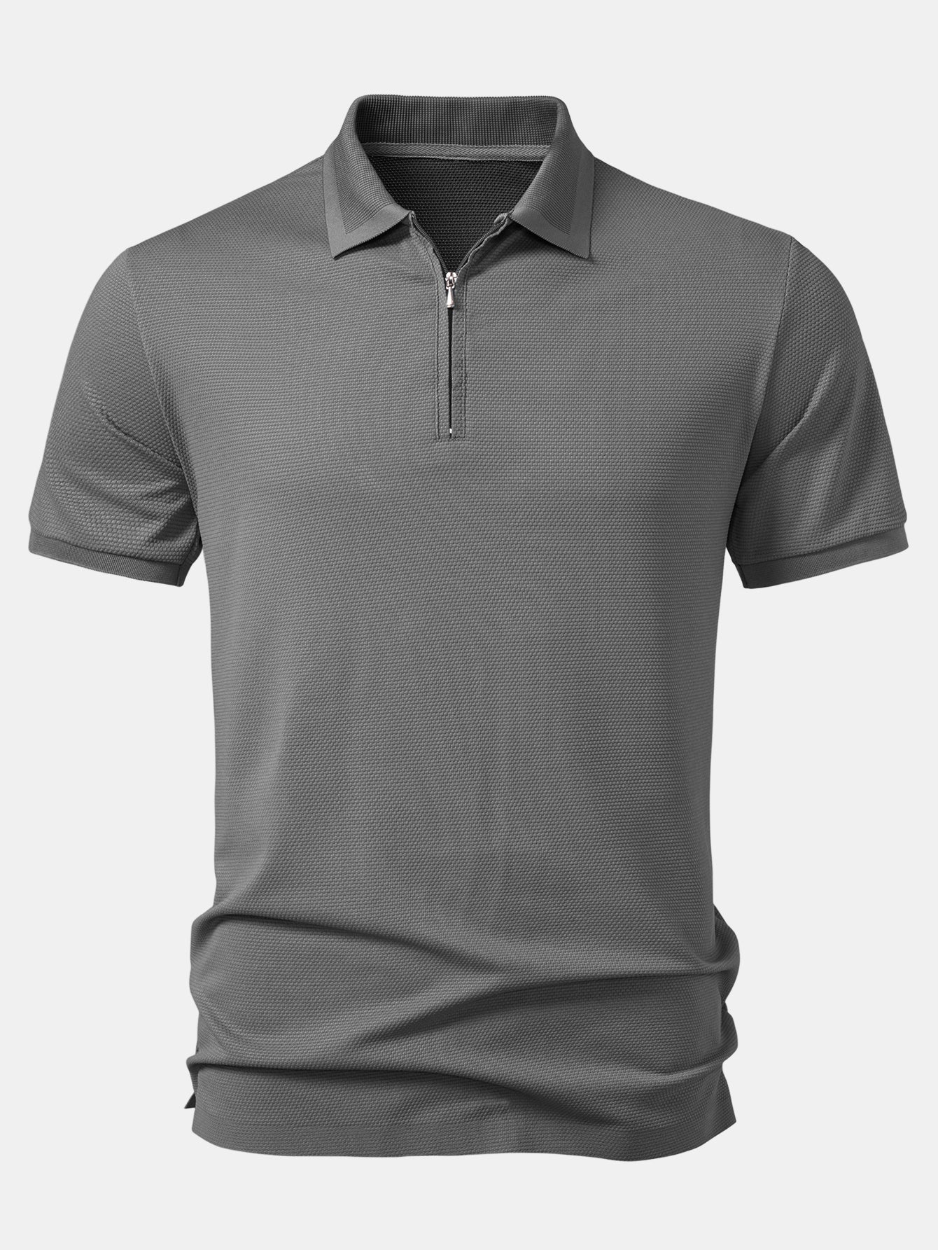 Pineapple Textured Zipper Polo - Image 9