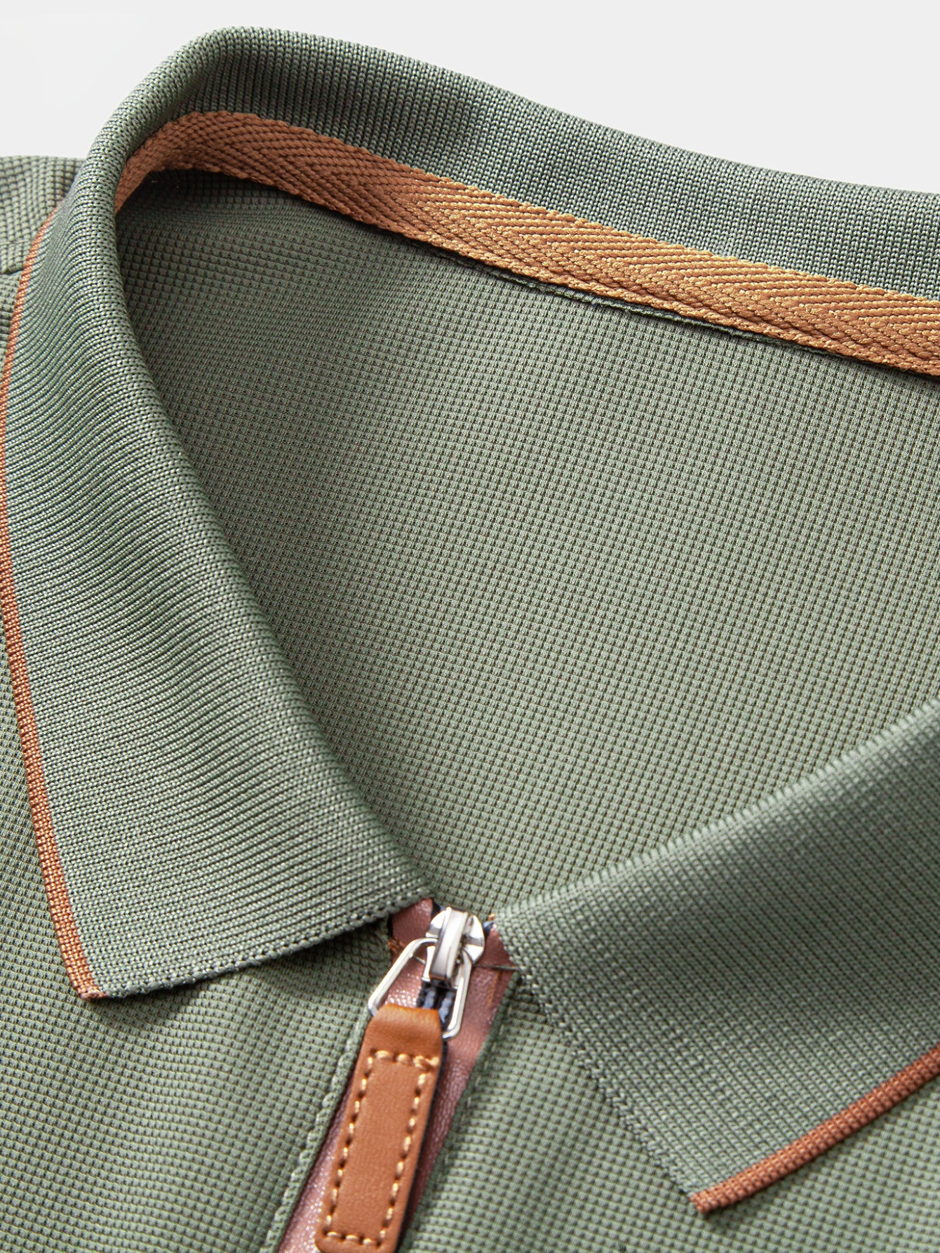 Textured Zipper Polo - Image 11