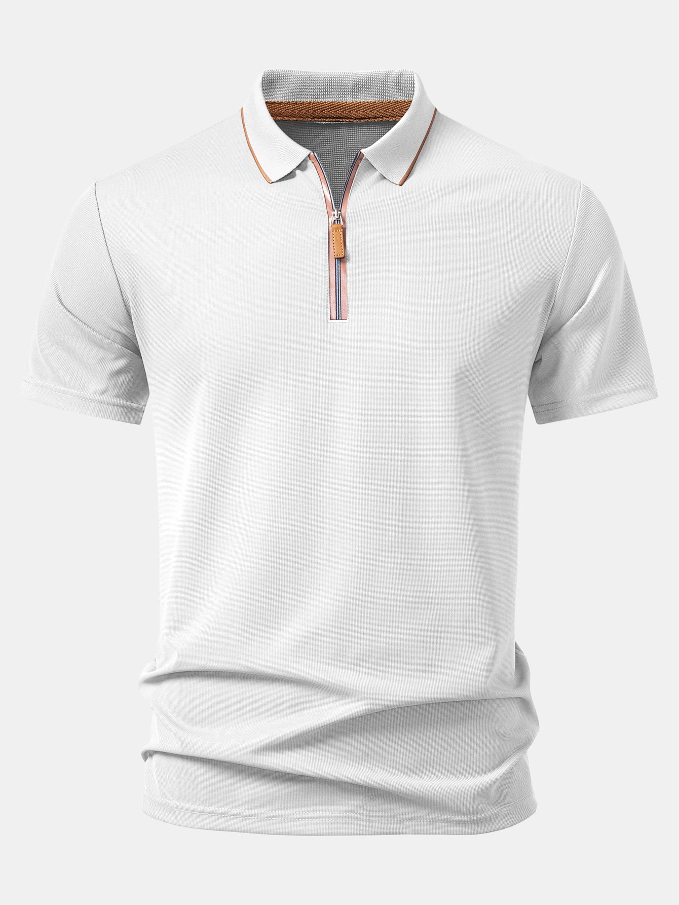 Textured Zipper Polo - Image 9