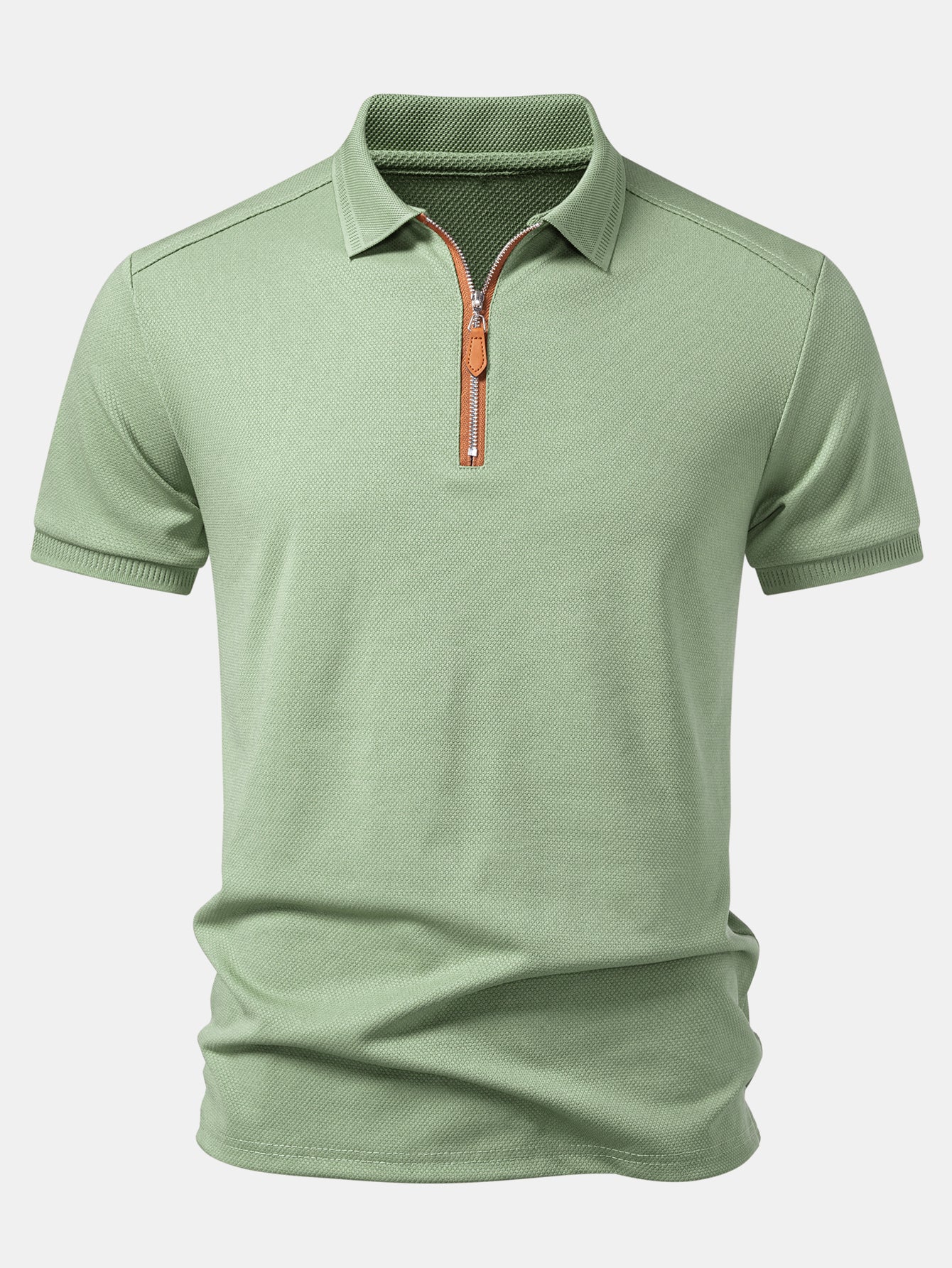 Textured Zipper Polo - Image 12