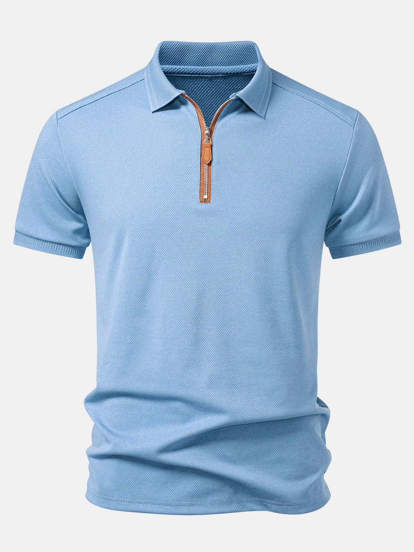 Textured Zipper Polo - Image 9