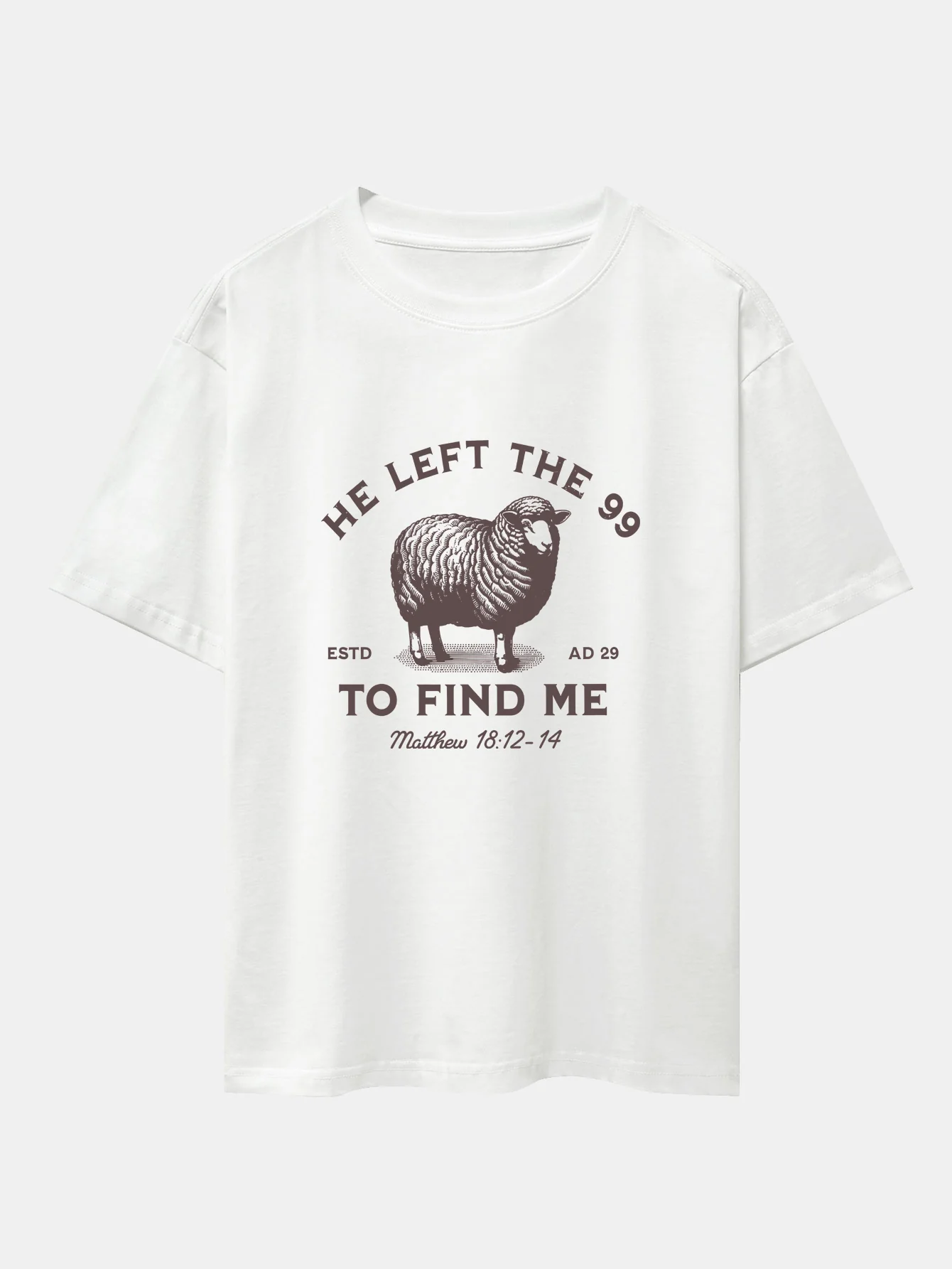 The Lost Lamb Print Drop Shoulder Oversize T-Shirt - Image 2
