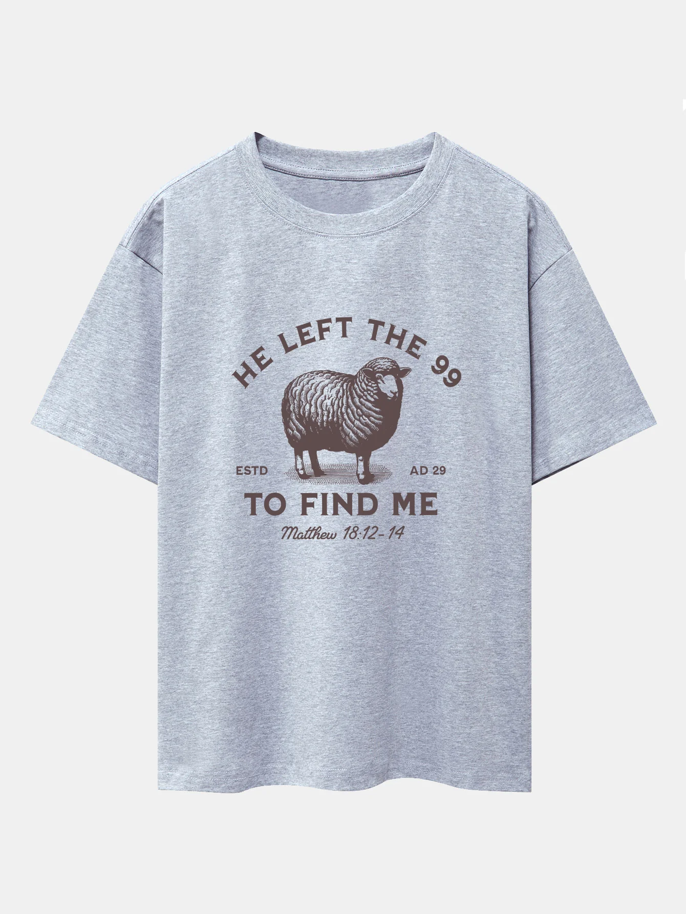 The Lost Lamb Print Drop Shoulder Oversize T-Shirt - Image 3
