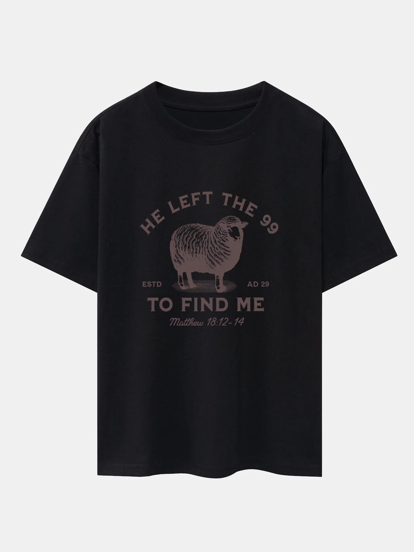 The Lost Lamb Print Drop Shoulder Oversize T-Shirt - Image 4