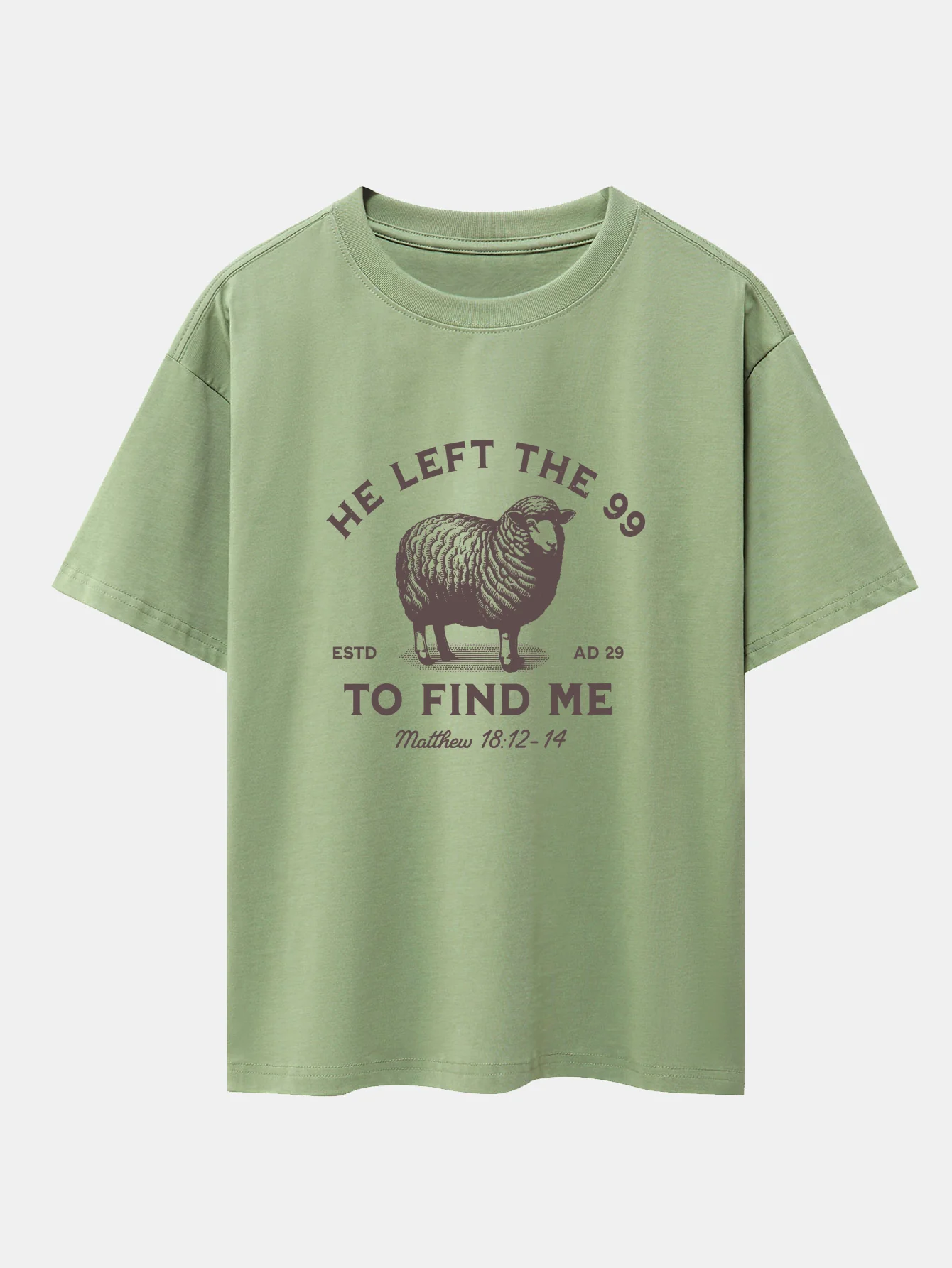 The Lost Lamb Print Drop Shoulder Oversize T-Shirt - Image 5