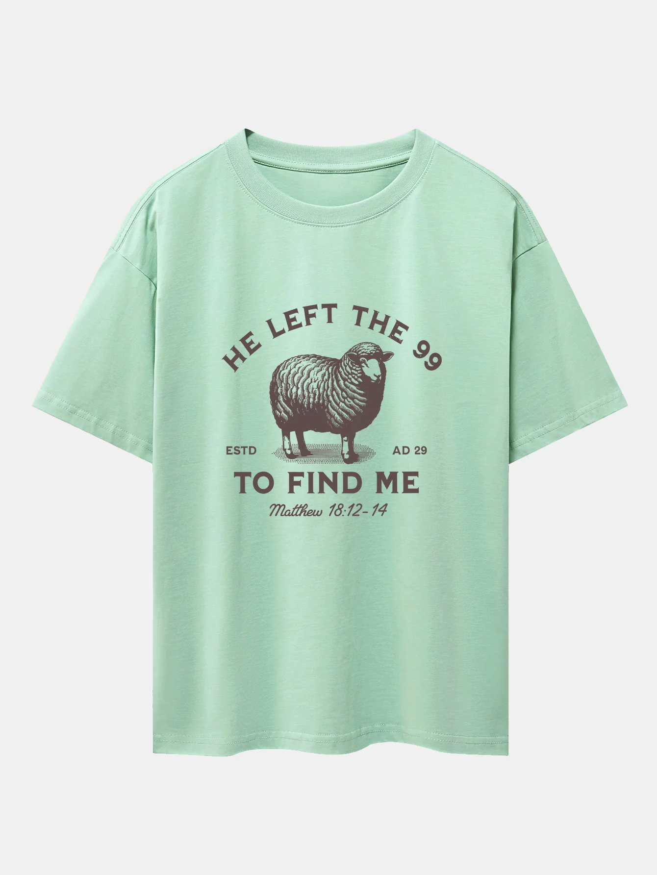 The Lost Lamb Print Drop Shoulder Oversize T-Shirt - Image 7