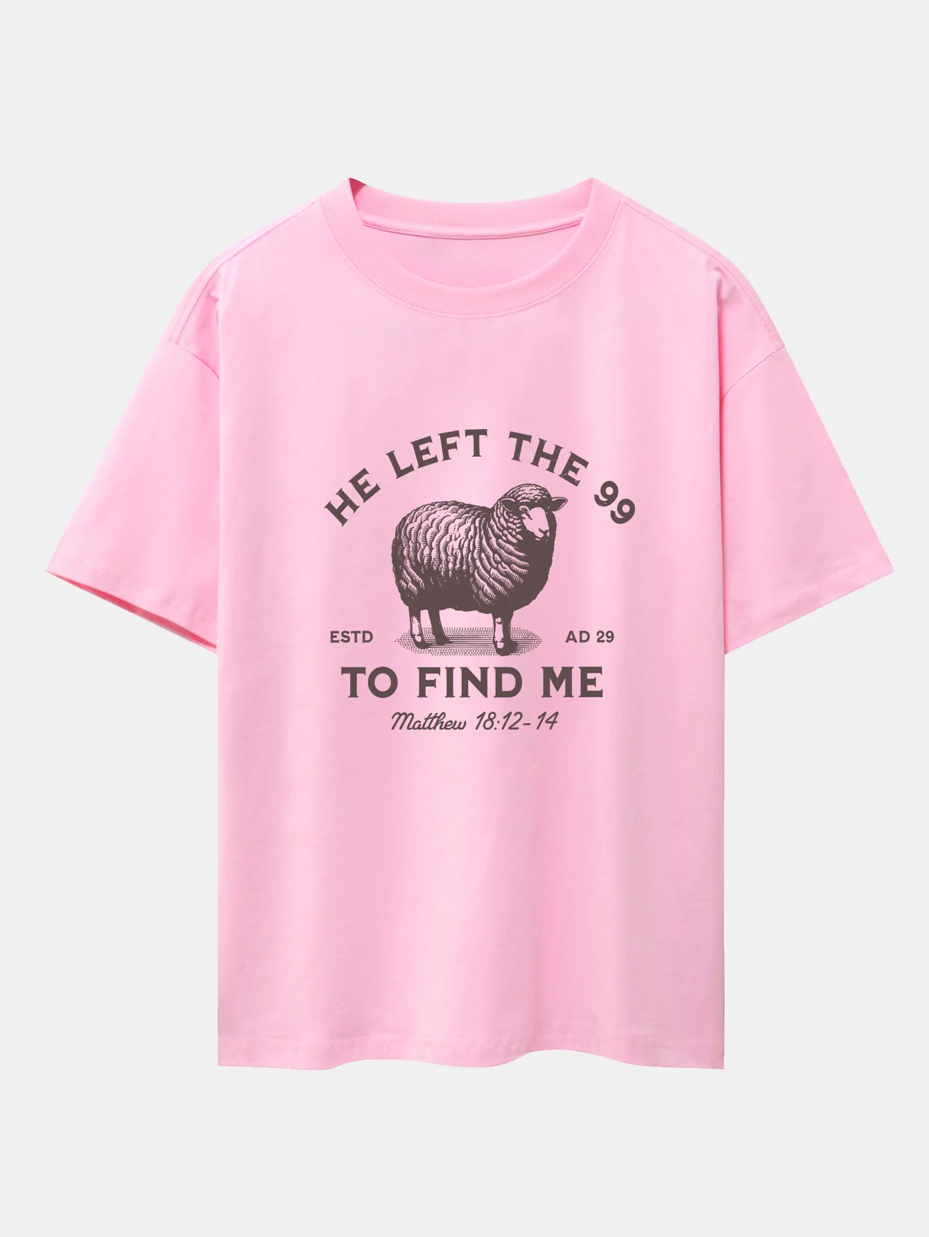 The Lost Lamb Print Drop Shoulder Oversize T-Shirt - Image 8
