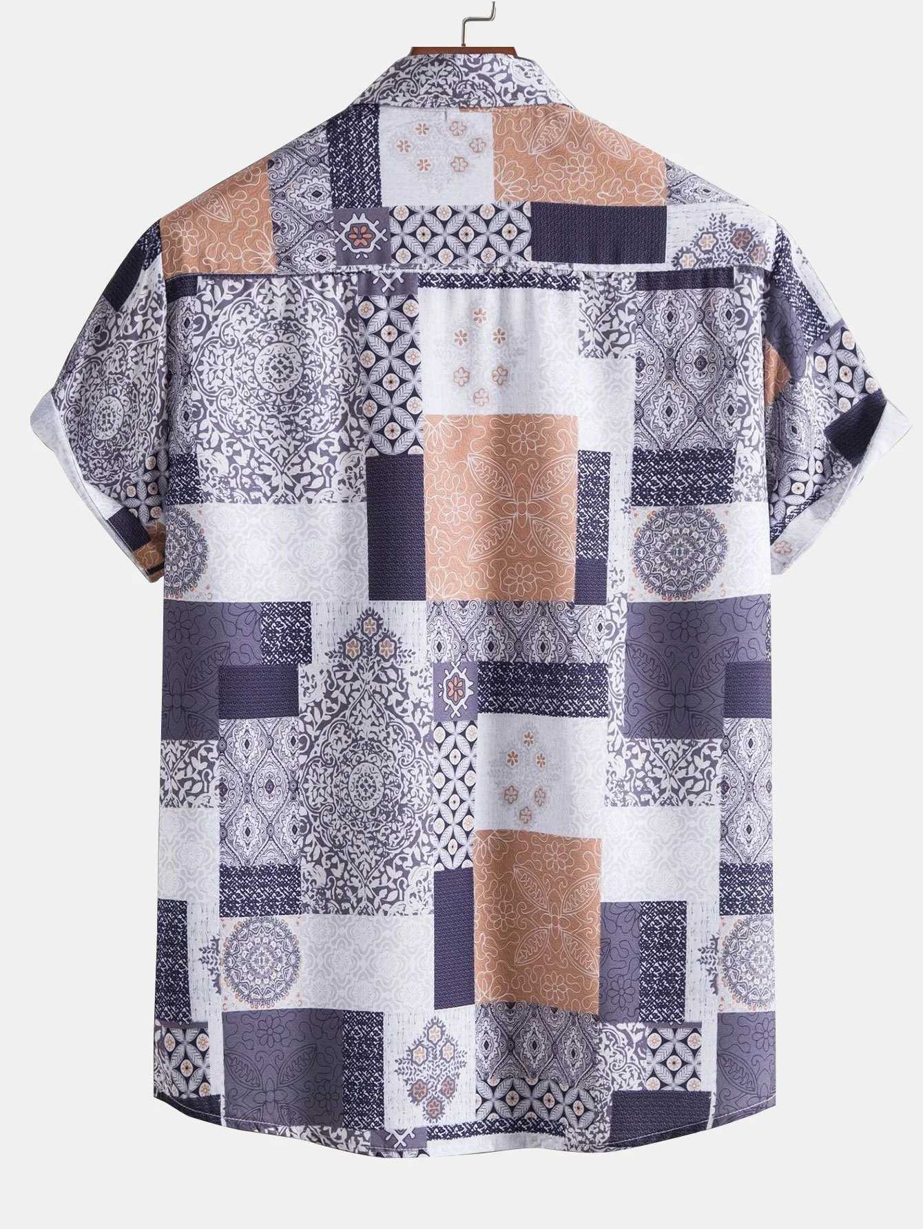 Kachel-Patchwork-Print Hemd mit Knopfleiste - Image 2