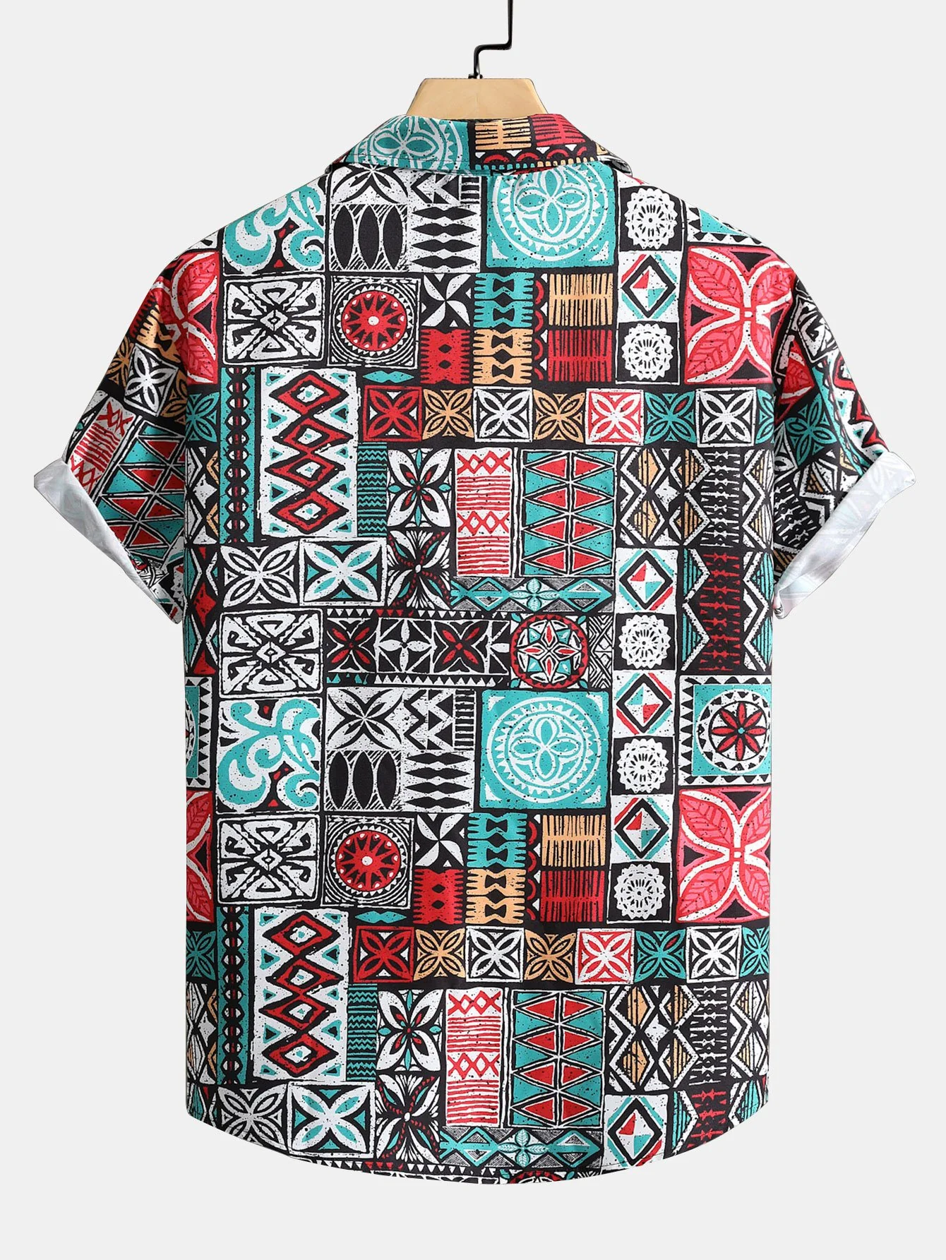 Kachel-Patchwork-Print Hemd mit Knopfleiste - Image 2