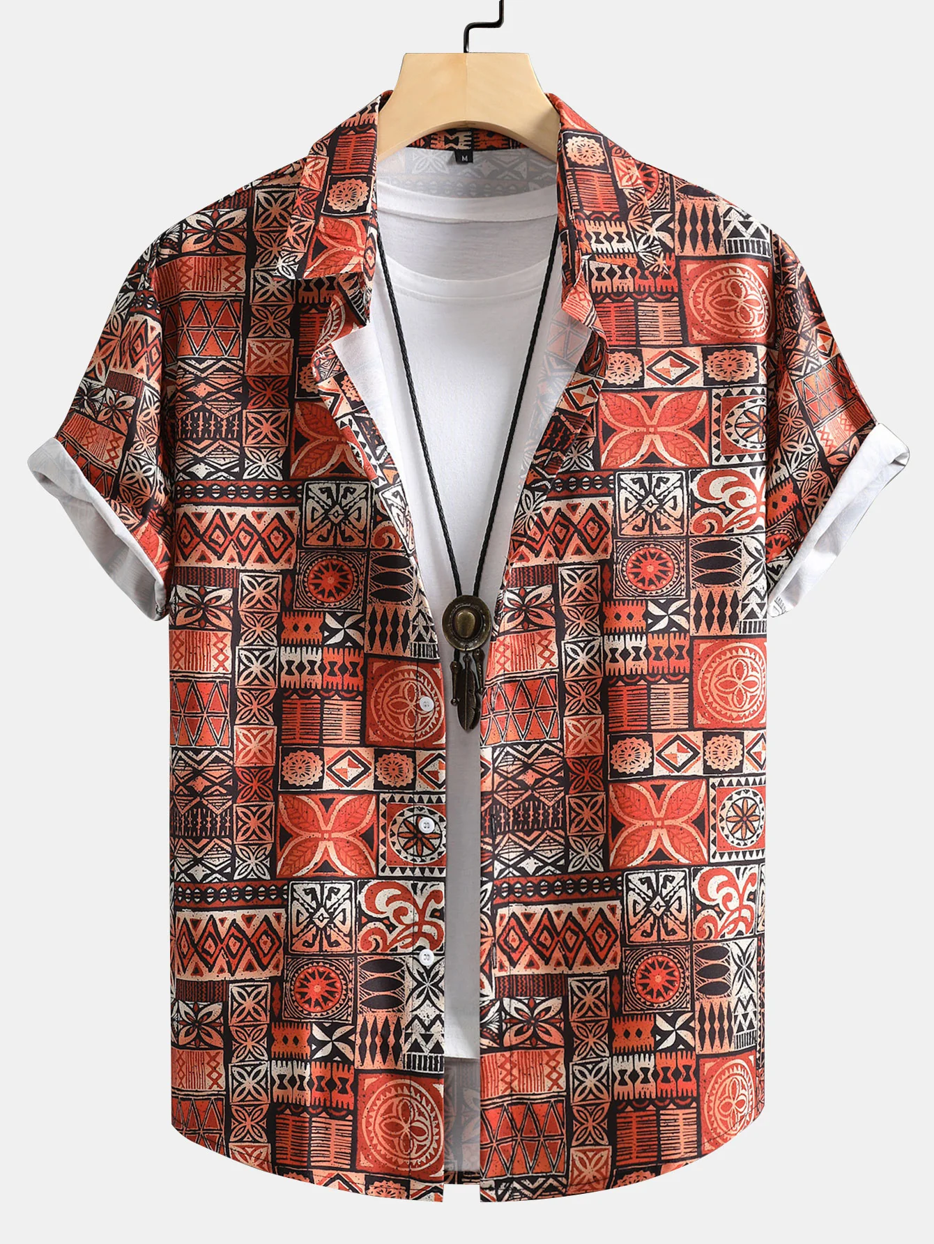 Kachel-Patchwork-Print Hemd mit Knopfleiste - Image 3