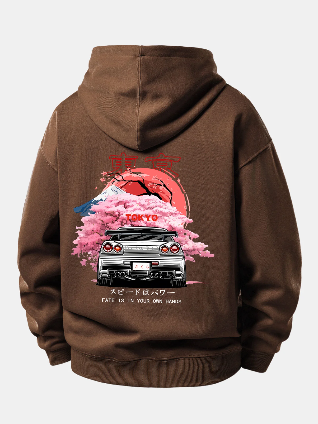Tokyo Cherry Blossoms Car Print Relax Fit Hoodie - Image 15