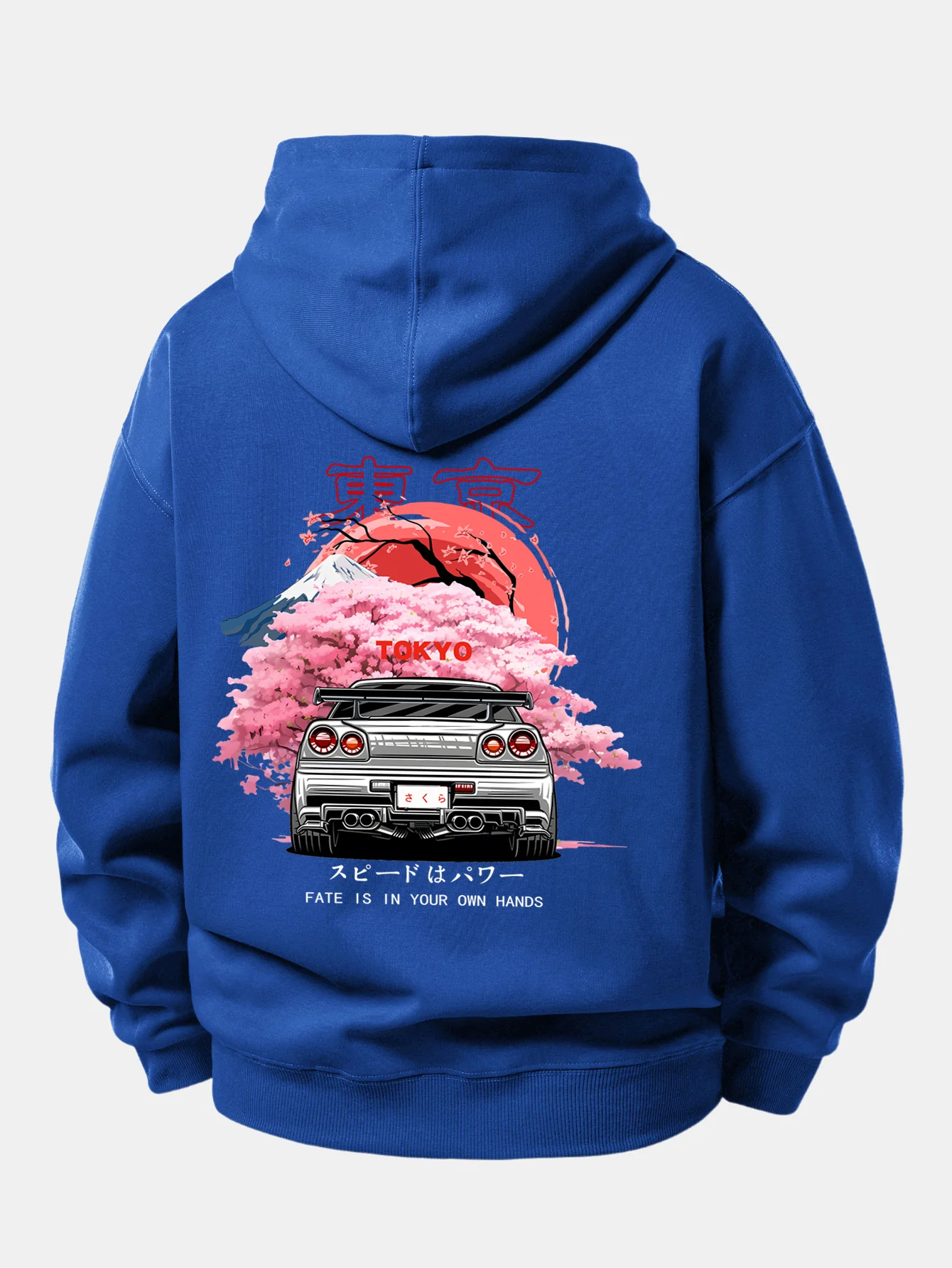 Tokyo Cherry Blossoms Car Print Relax Fit Hoodie - Image 19