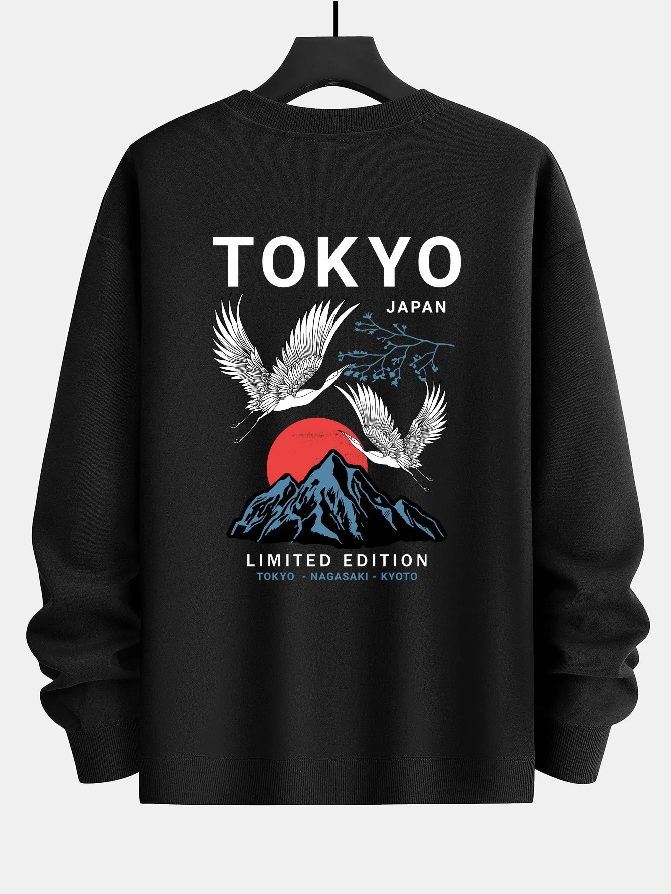 Tokyo Crane Back Print Relax Fit Sweatshirt - Image 3