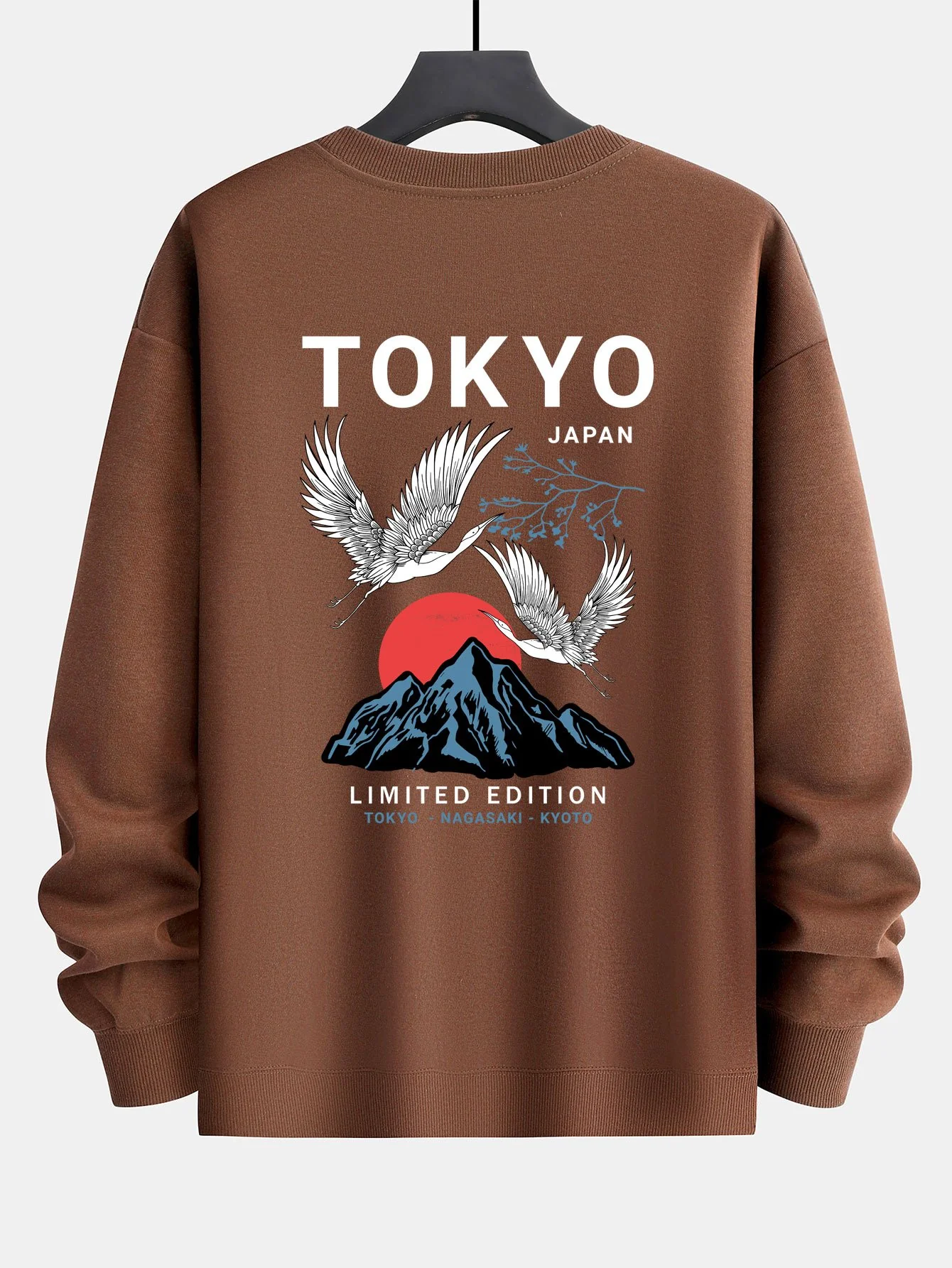 Tokyo Crane Back Print Relax Fit Sweatshirt - Image 5