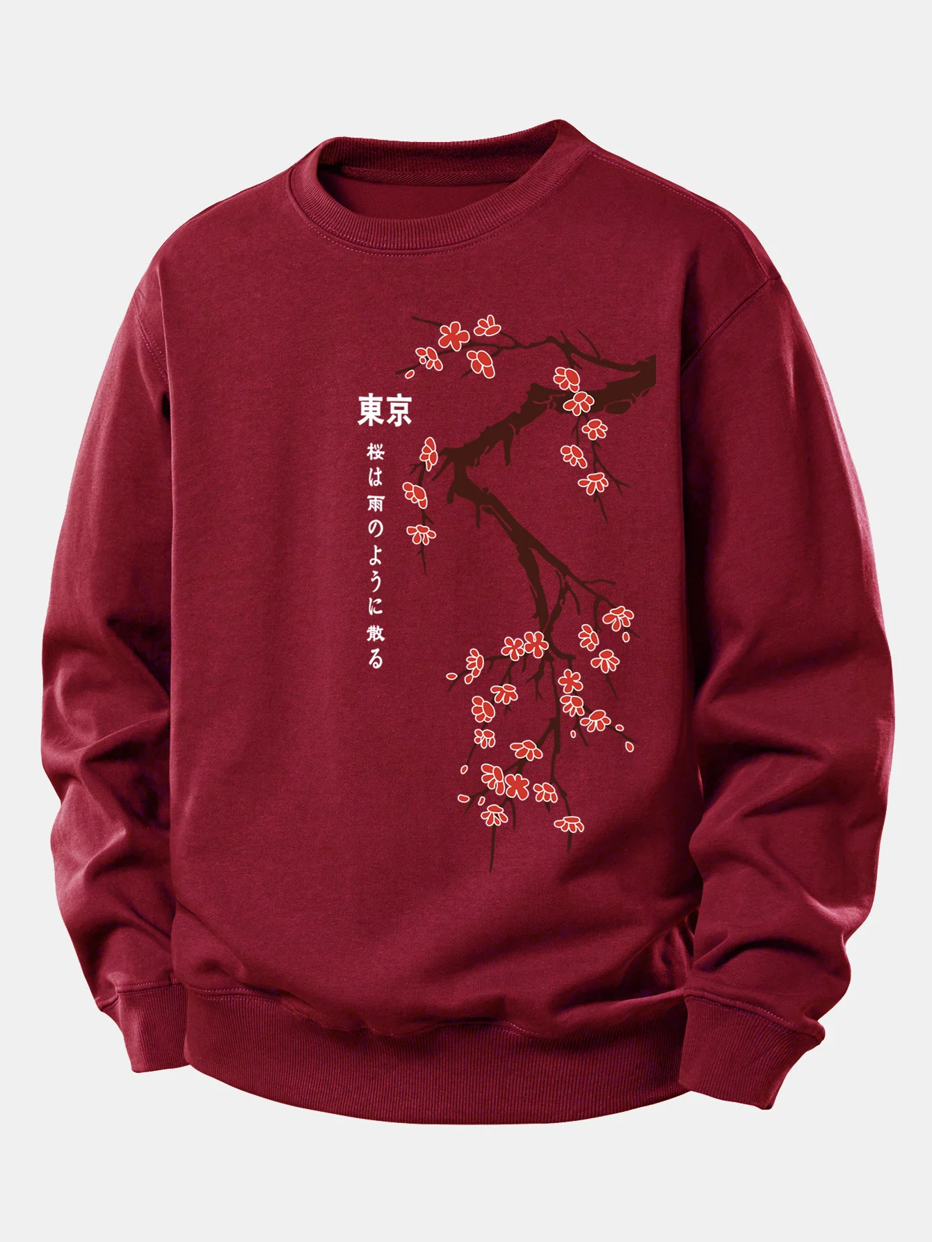 Tokyo Japanese Cherry Blossoms Print Relax Fit Sweatshirt - Image 9